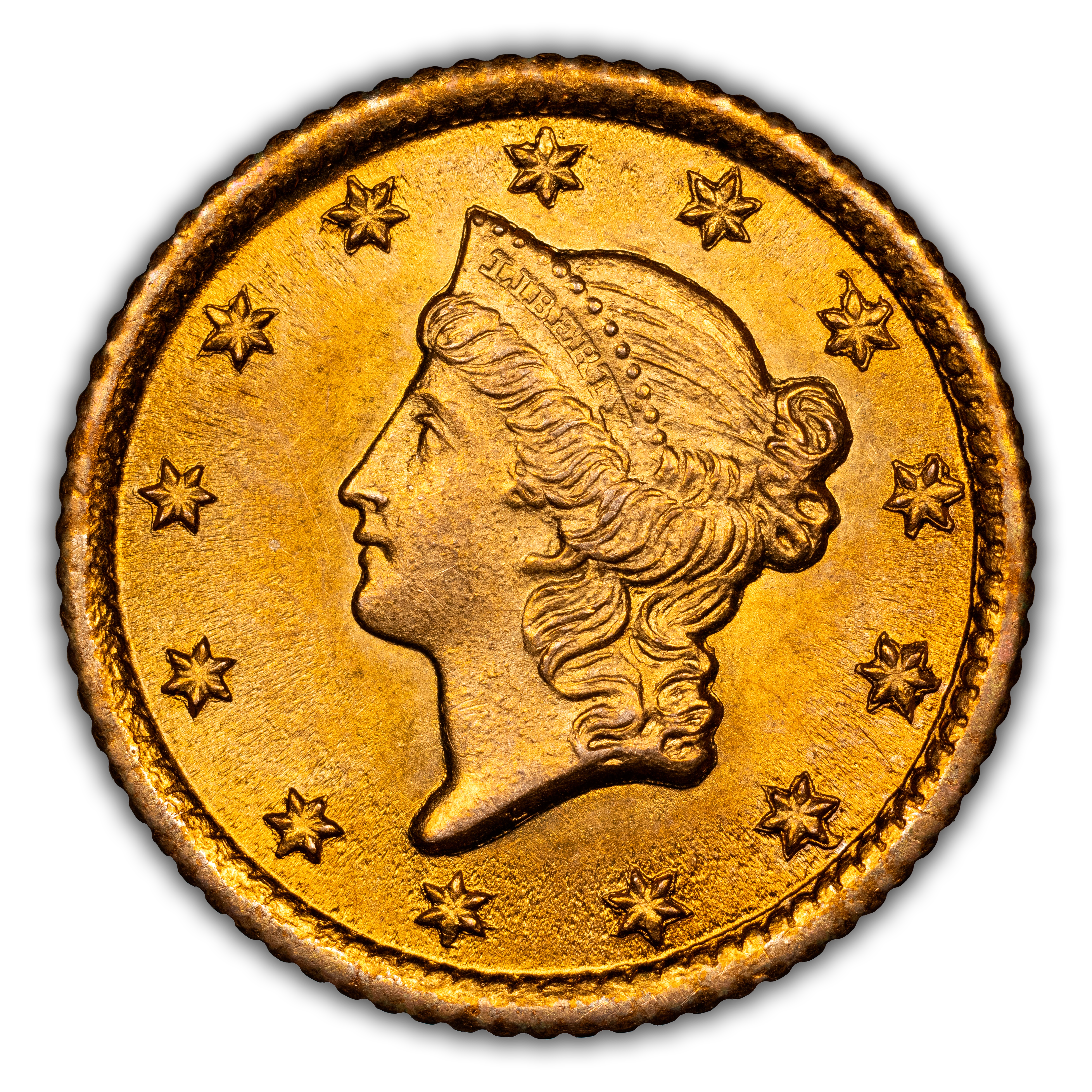 1853-O G$1 MS