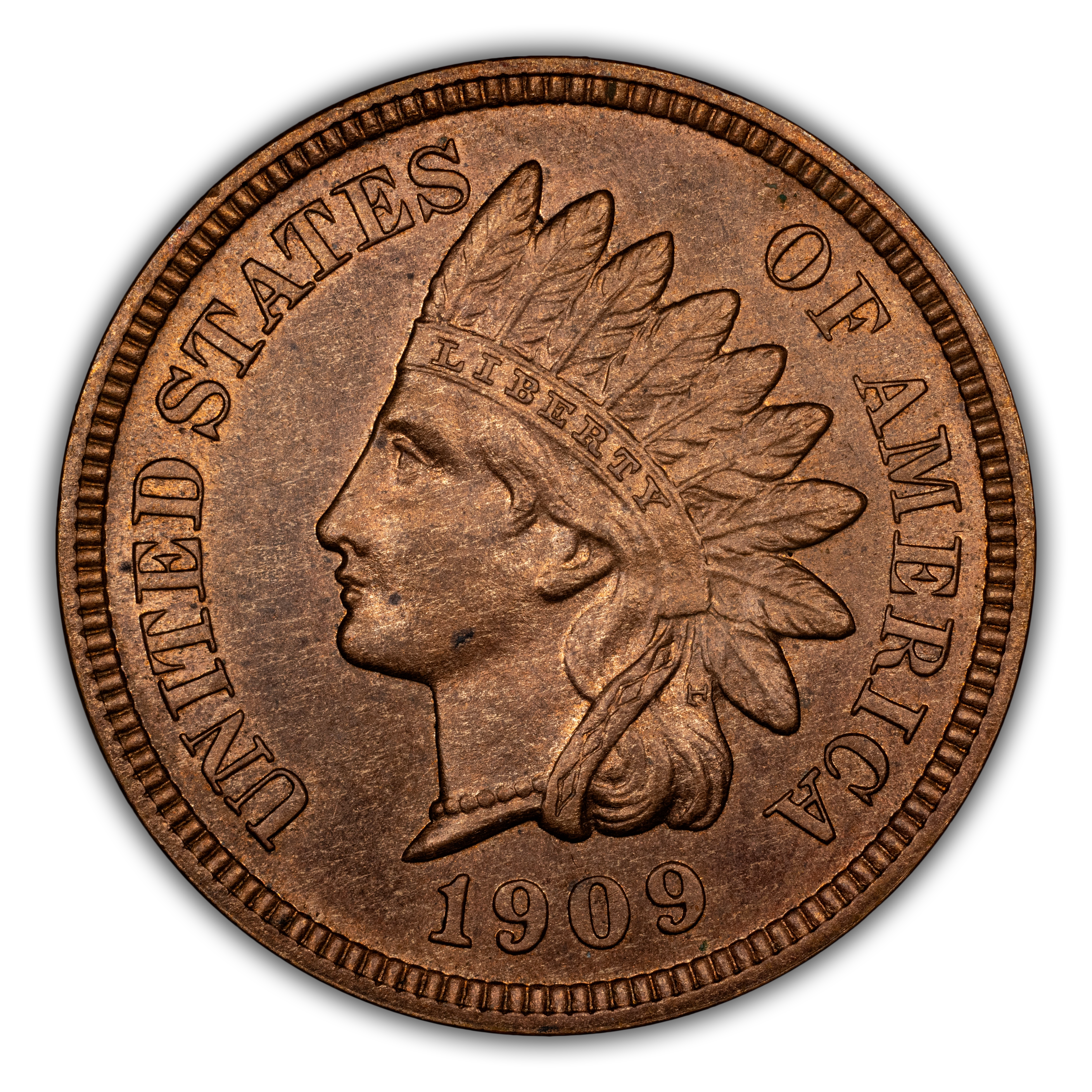 1909 1c Indian PR RB