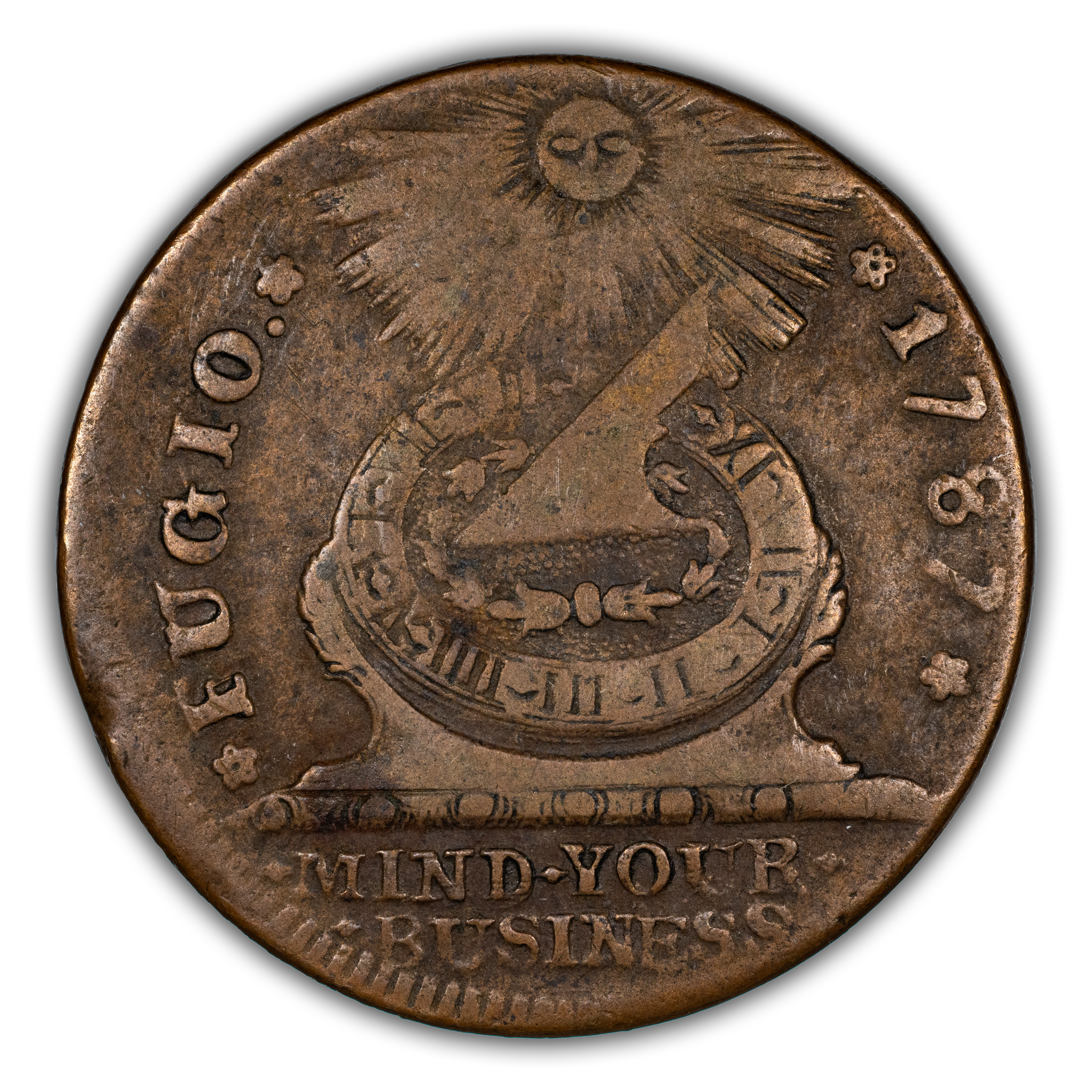 1787 Fugio 1c 4 Cinquefoils, STATES UNITED, Newman 9-P MS BN