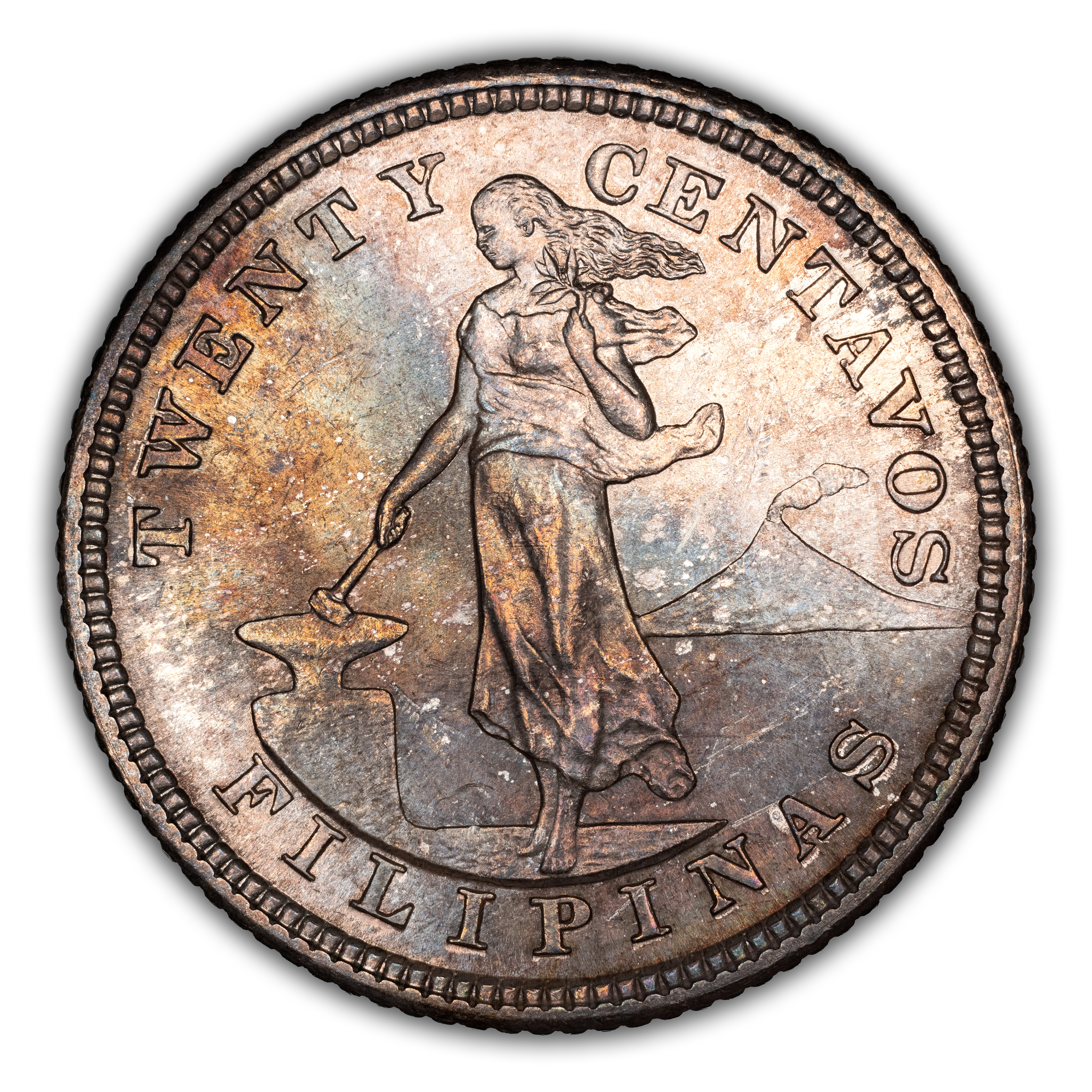 1904-S/S 20c U.S. Philippines, RPM, Allen 10.04b MS