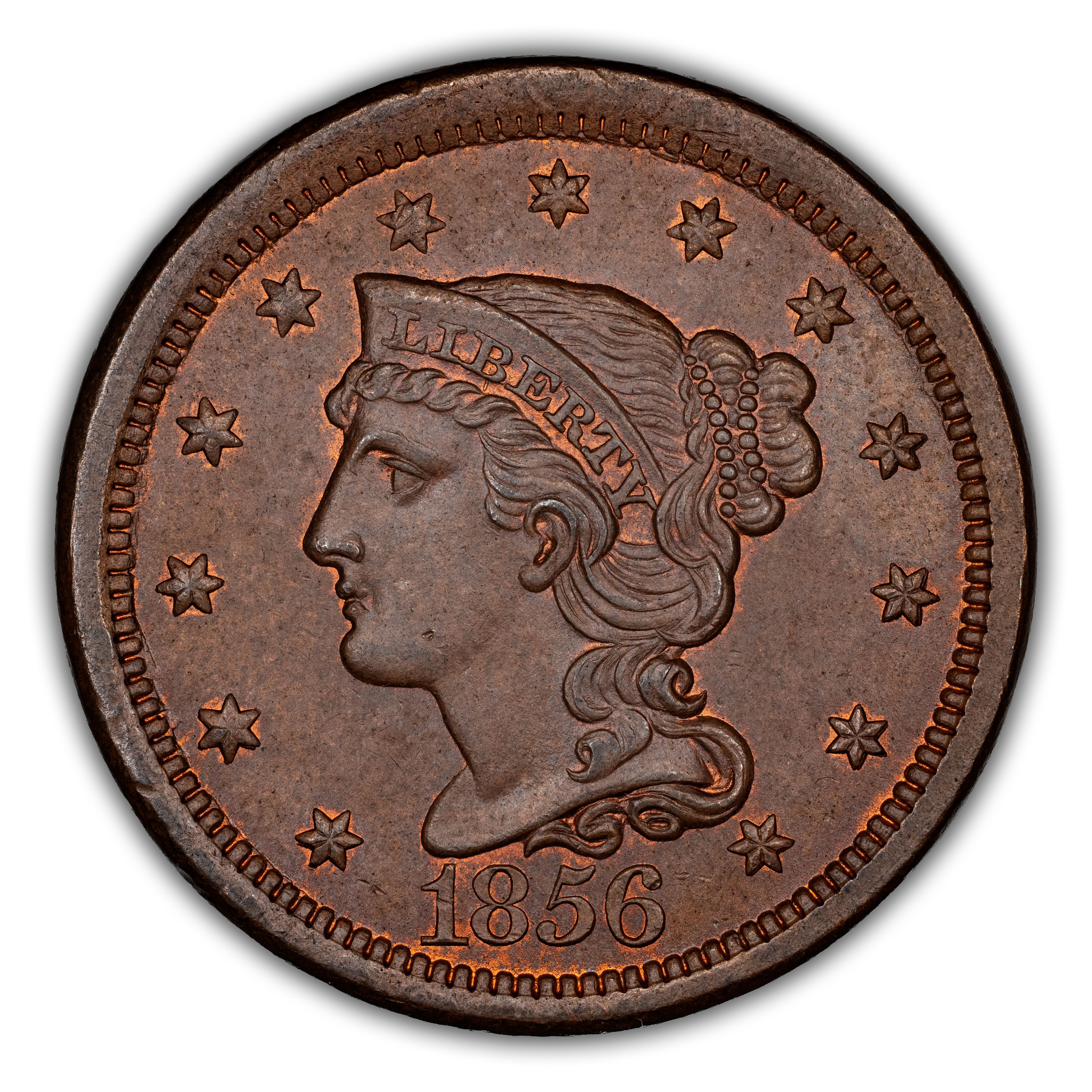 1856 1c Slanted 5, N-17 MS BN