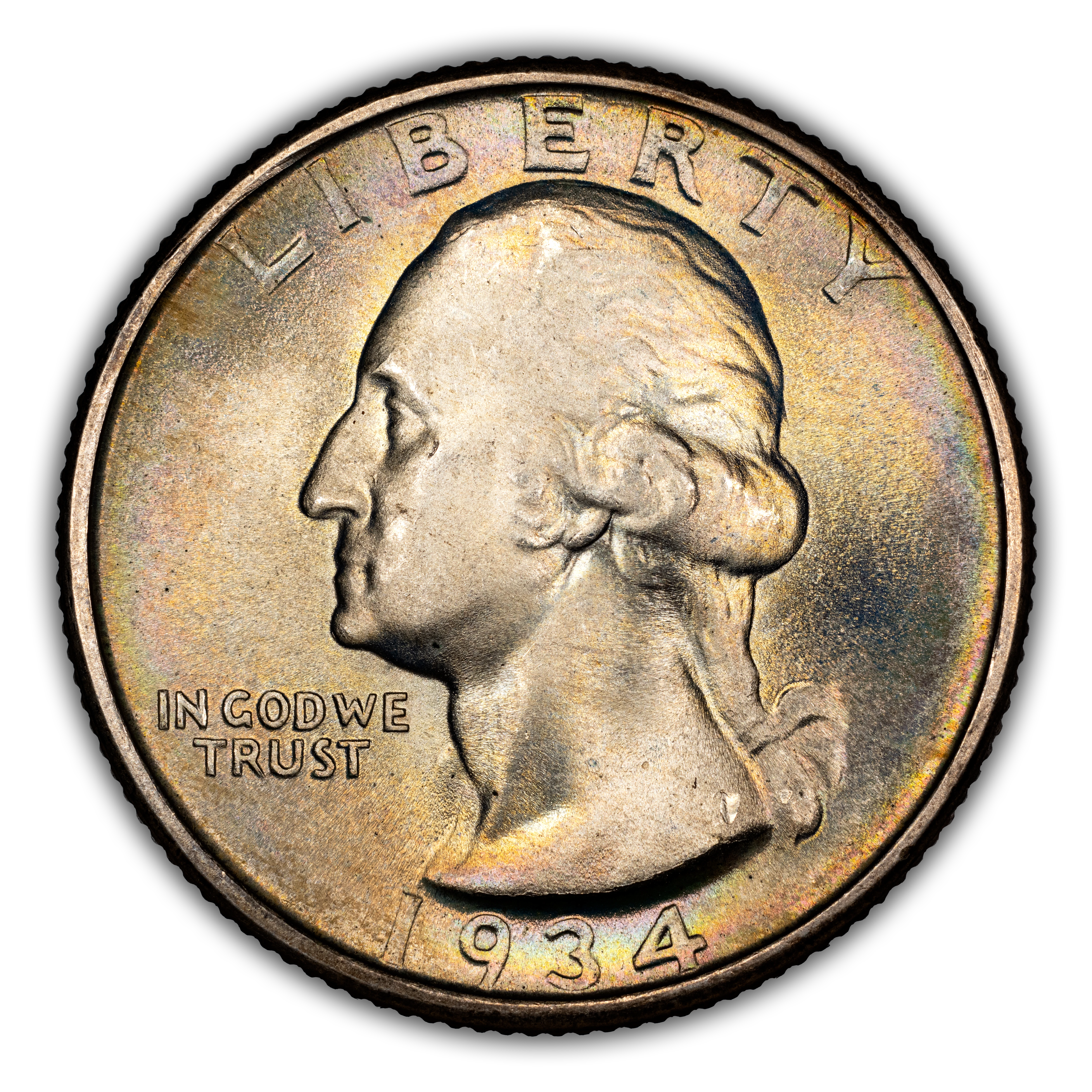 1934 25c Medium Motto MS