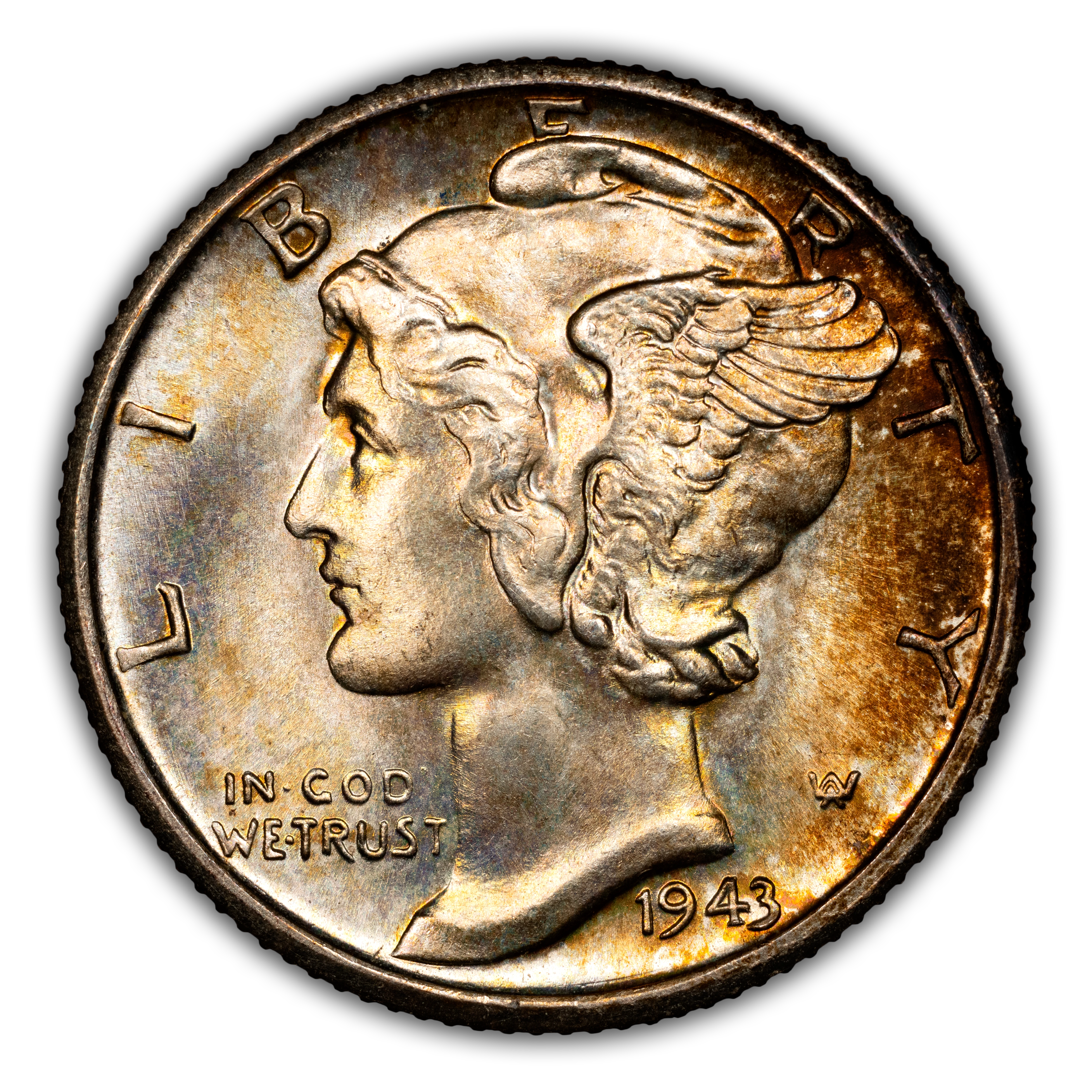 1943-S/S 10c Repunched Mintmark, FS-501 MS