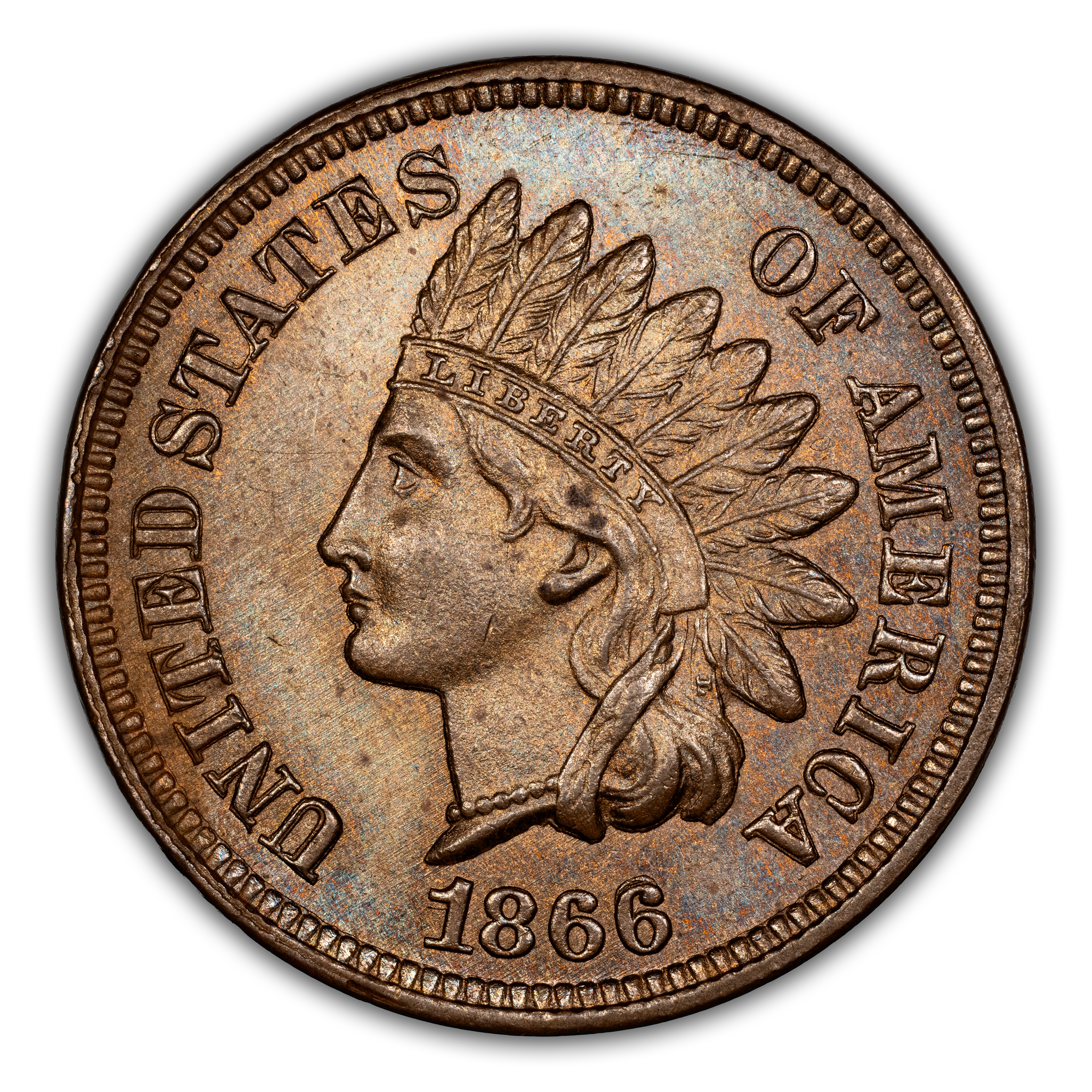 1866 1c Repunched Date, FS-301, S-2 MS BN