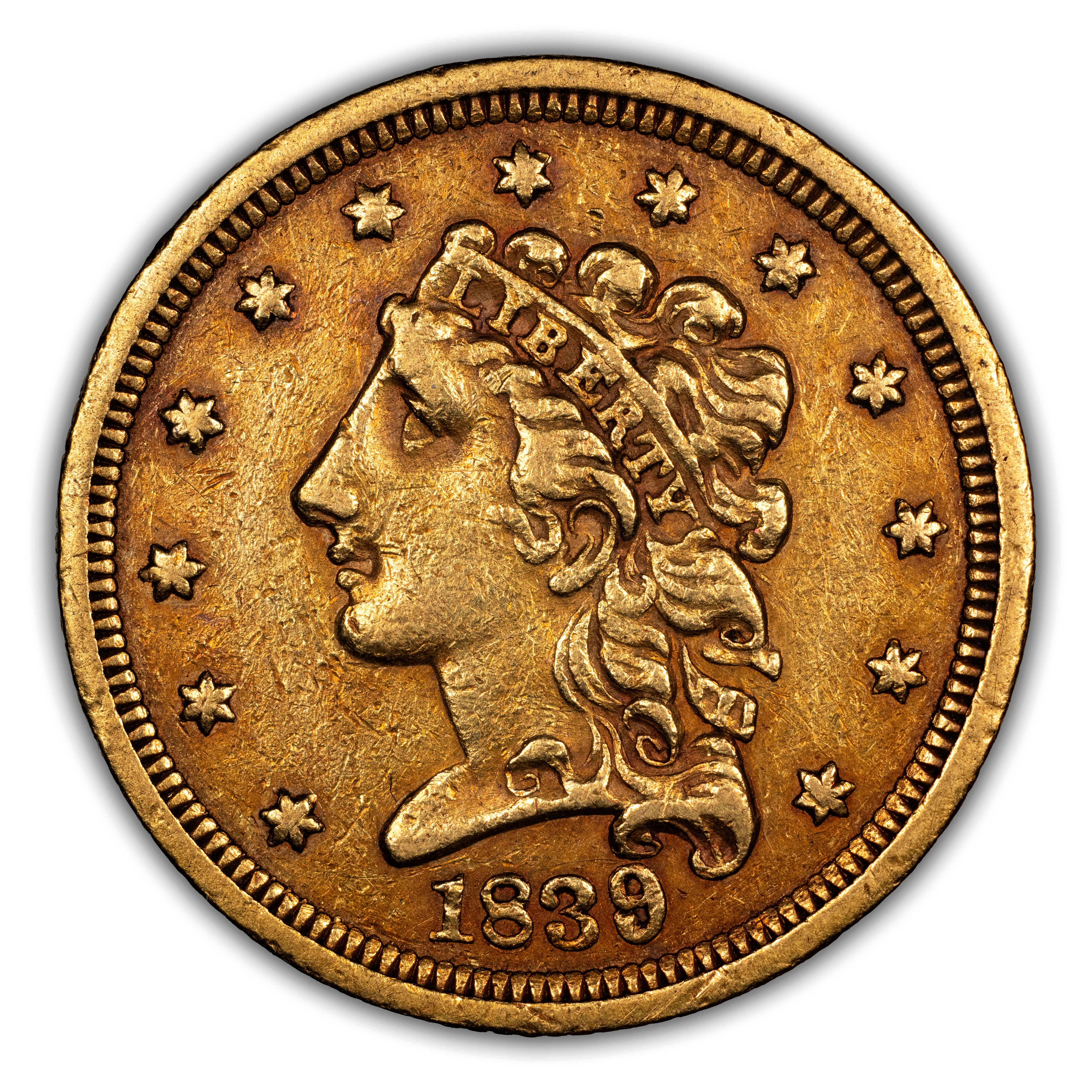 1839 $2 1/2 HM-1 MS