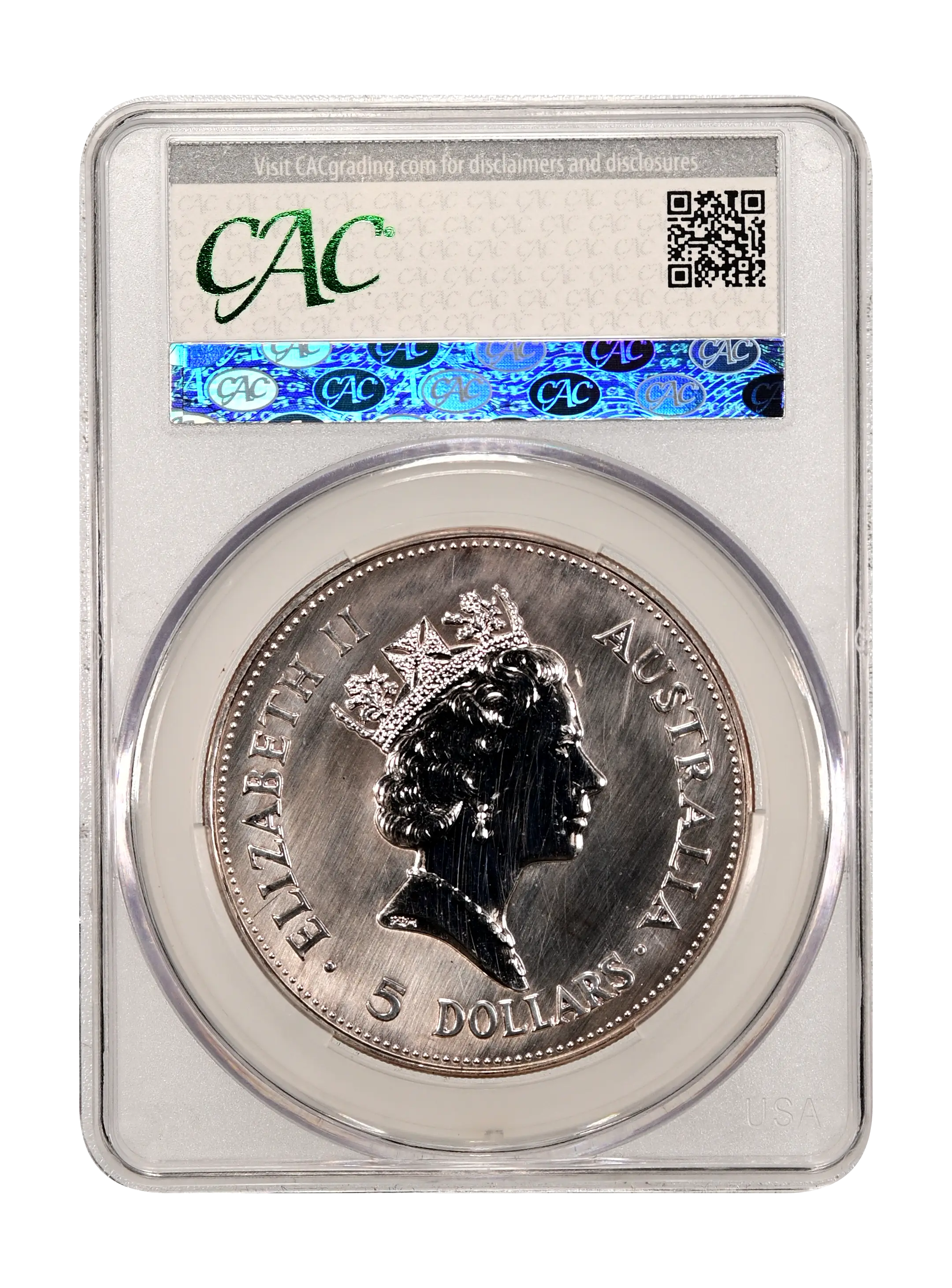 1990 Five dollars 1oz Silver MS Values | Greysheet