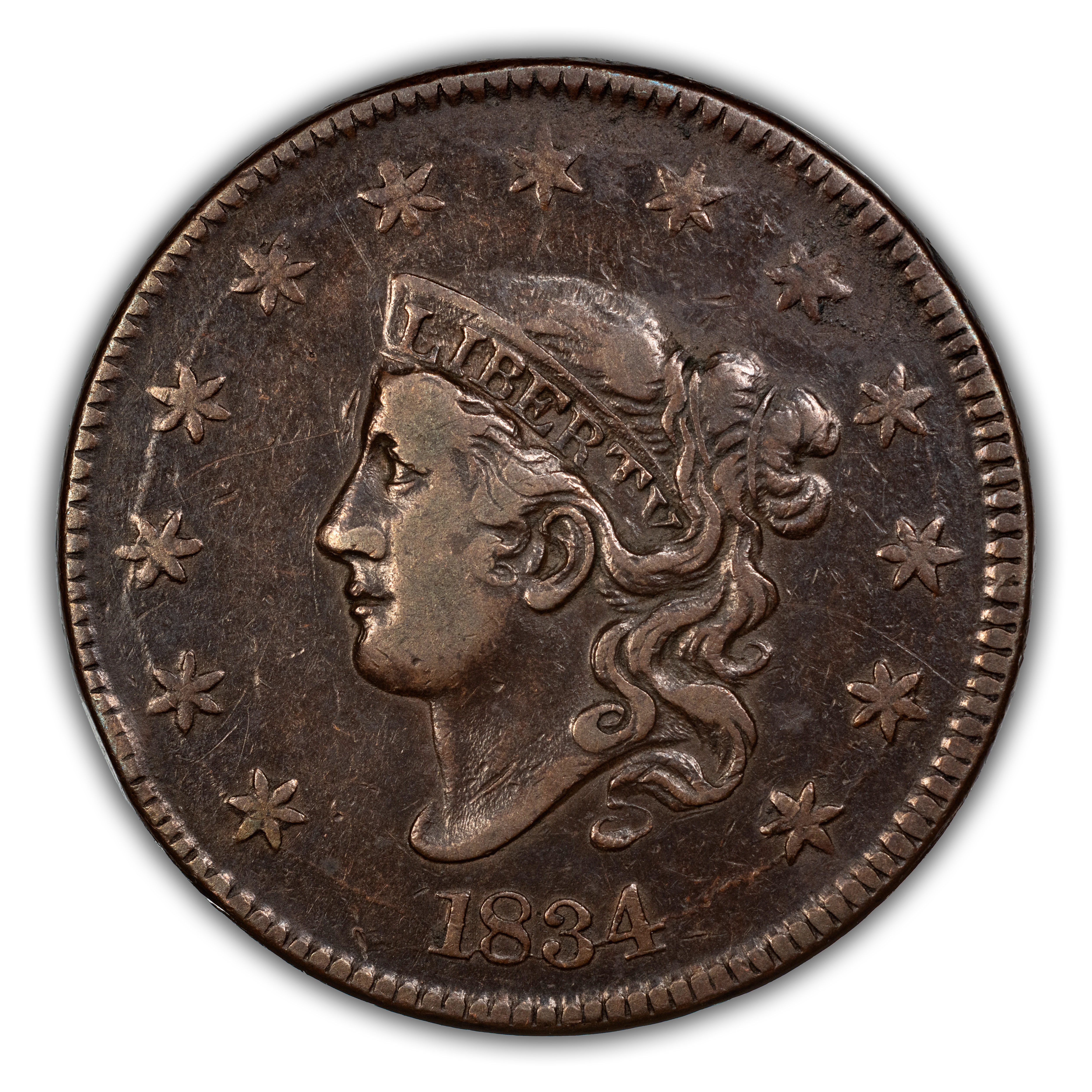 1834 1c Large 8, Large Stars, Medium Letters, N-5 MS BN