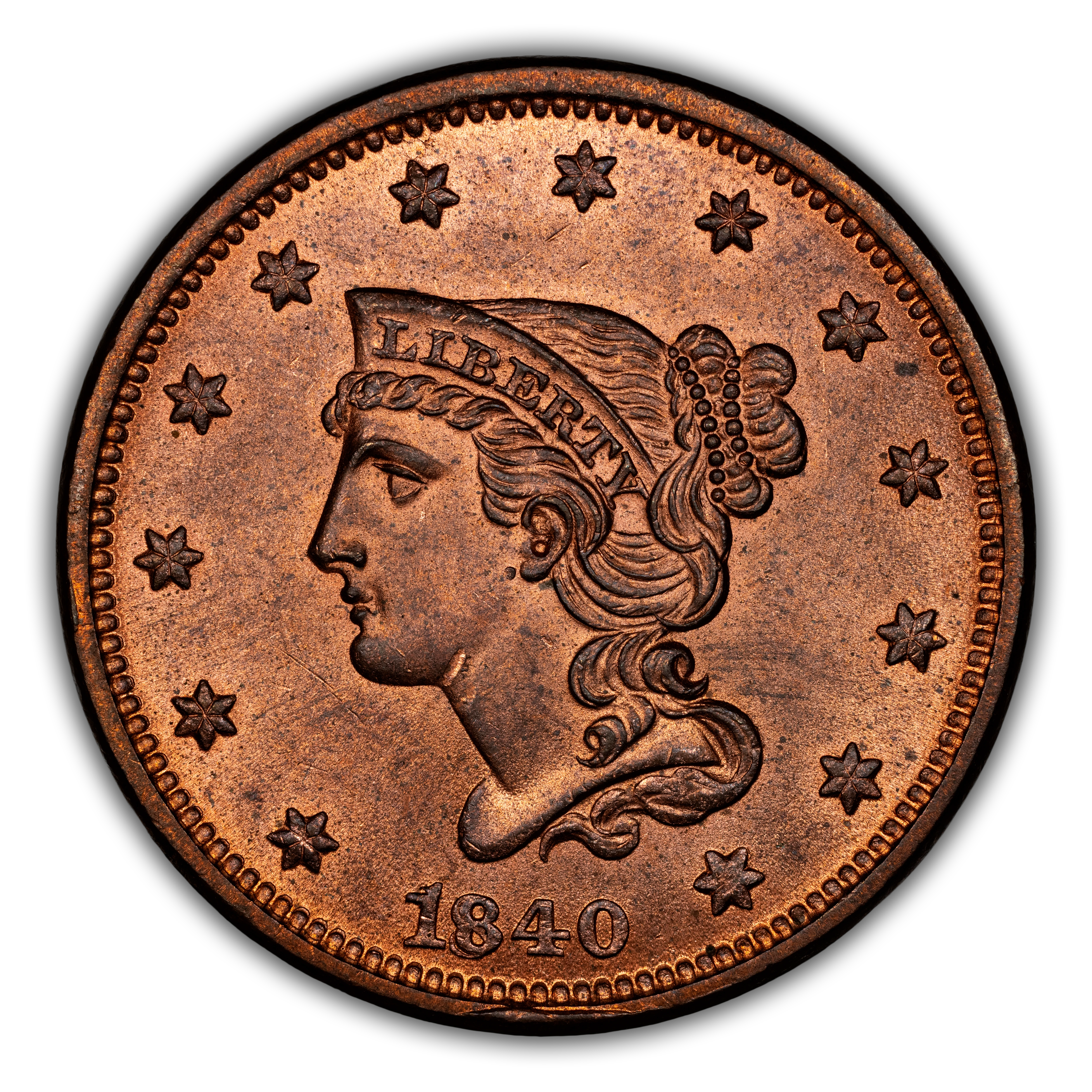 1840 1c Small Date Over Large 18, N-2 MS RB