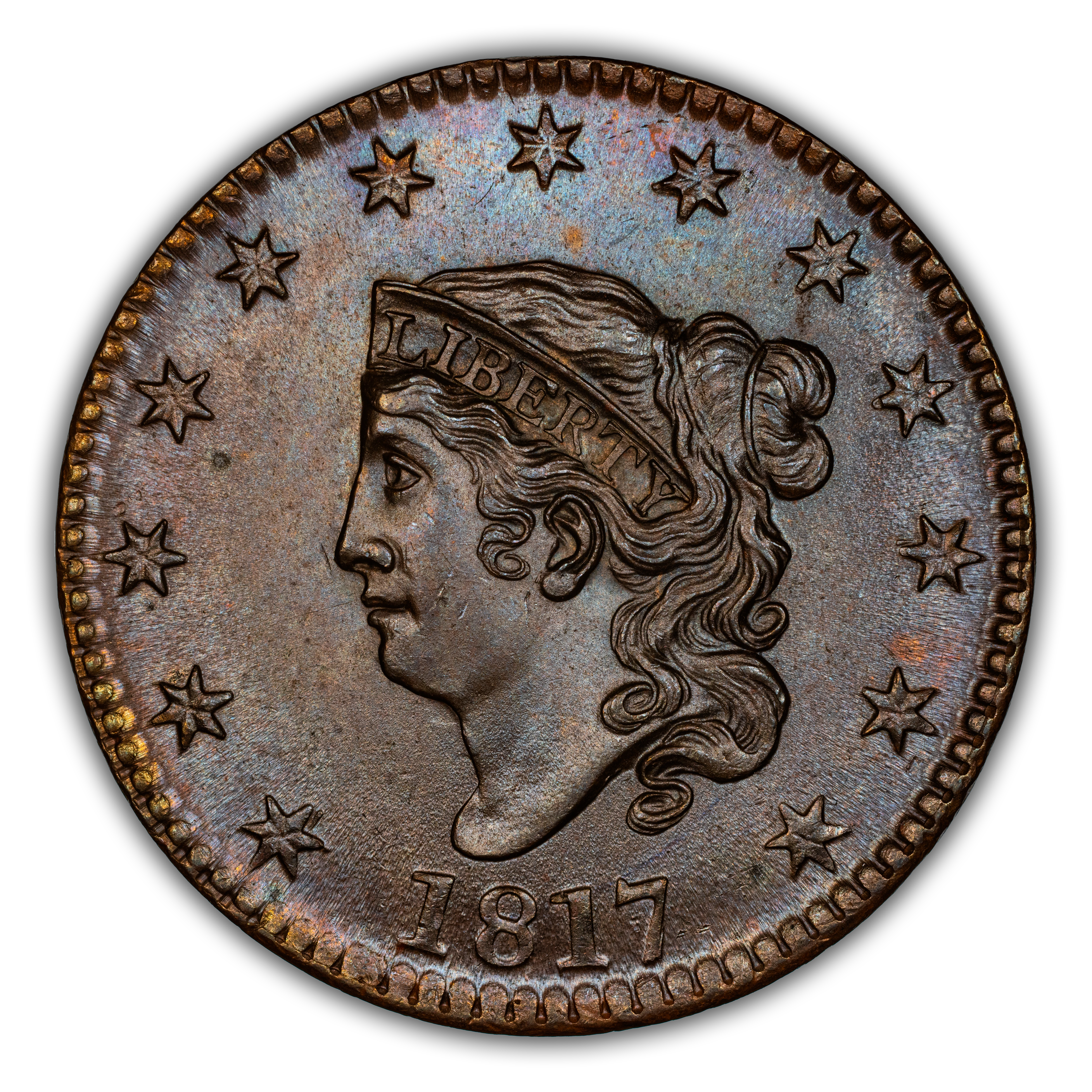 1817 1c 13 Stars, N-13 MS BN