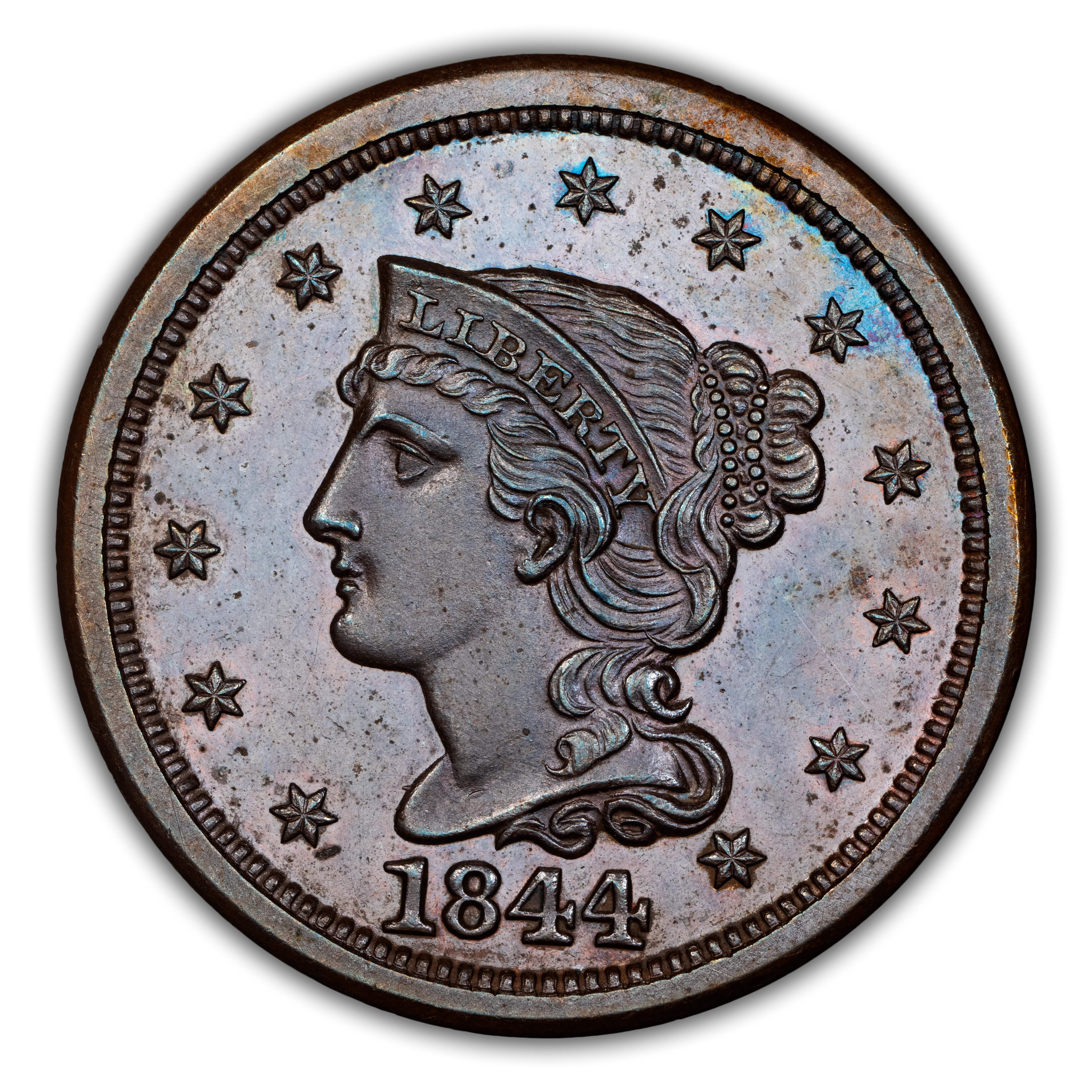 1844 Braided Hair Large Cent, Proof Values & Prices | Greysheet