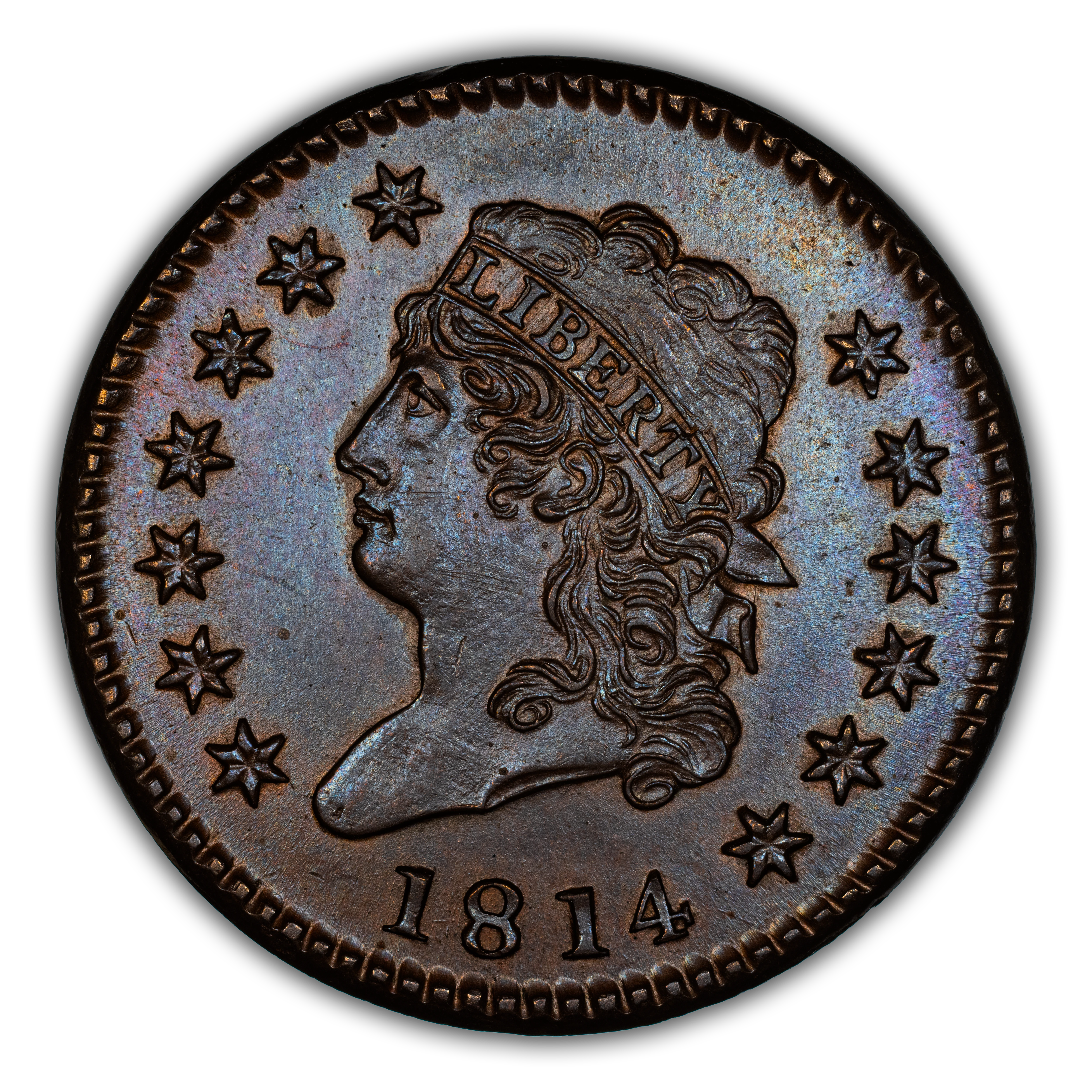1814 1c Crosslet 4 MS BN