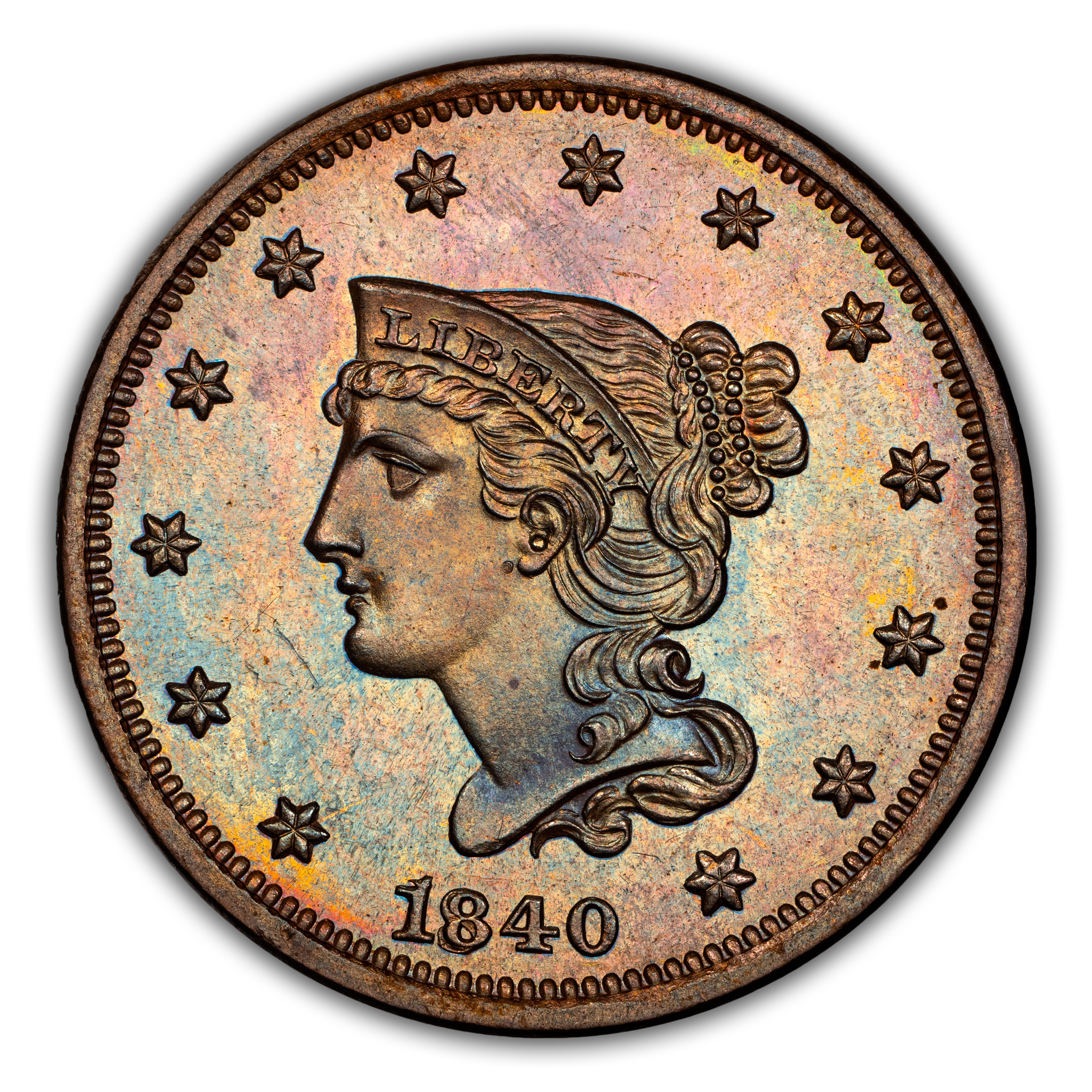 1840 1c Small Date Over Large 18 PR BN