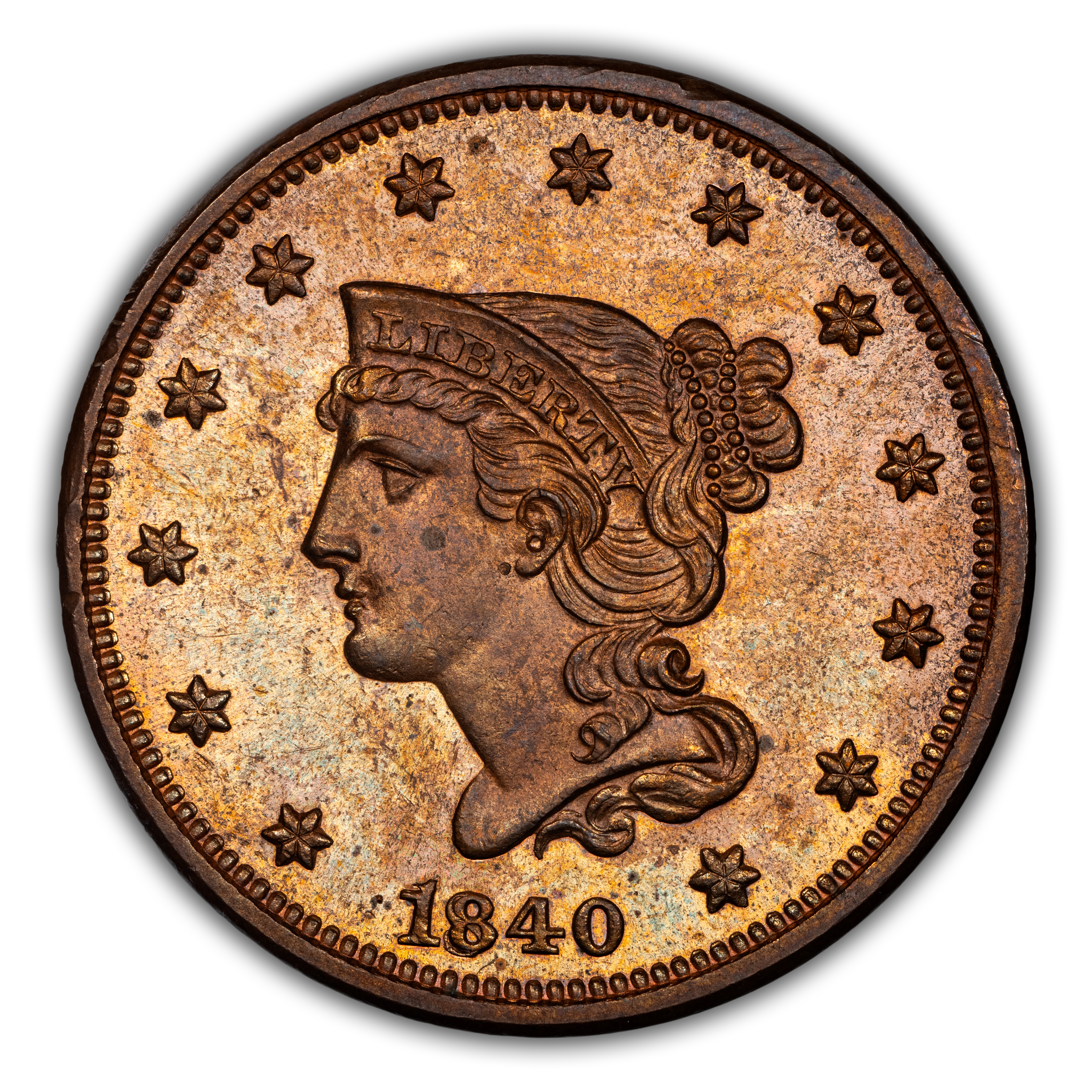 1840 1c Small Date Over Large 18 PR RB