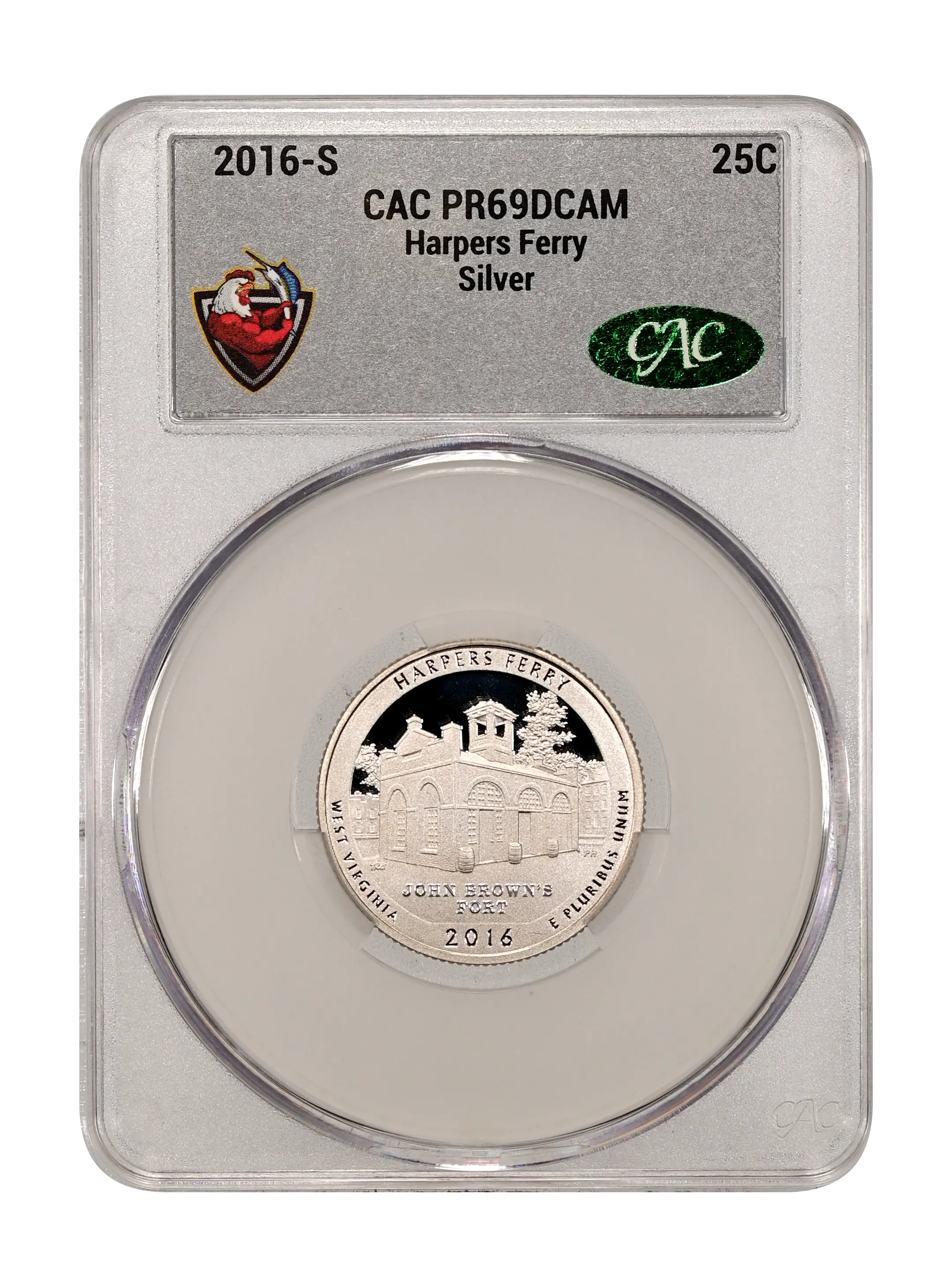 2016-S 25c Harpers Ferry, Silver PR DCAM