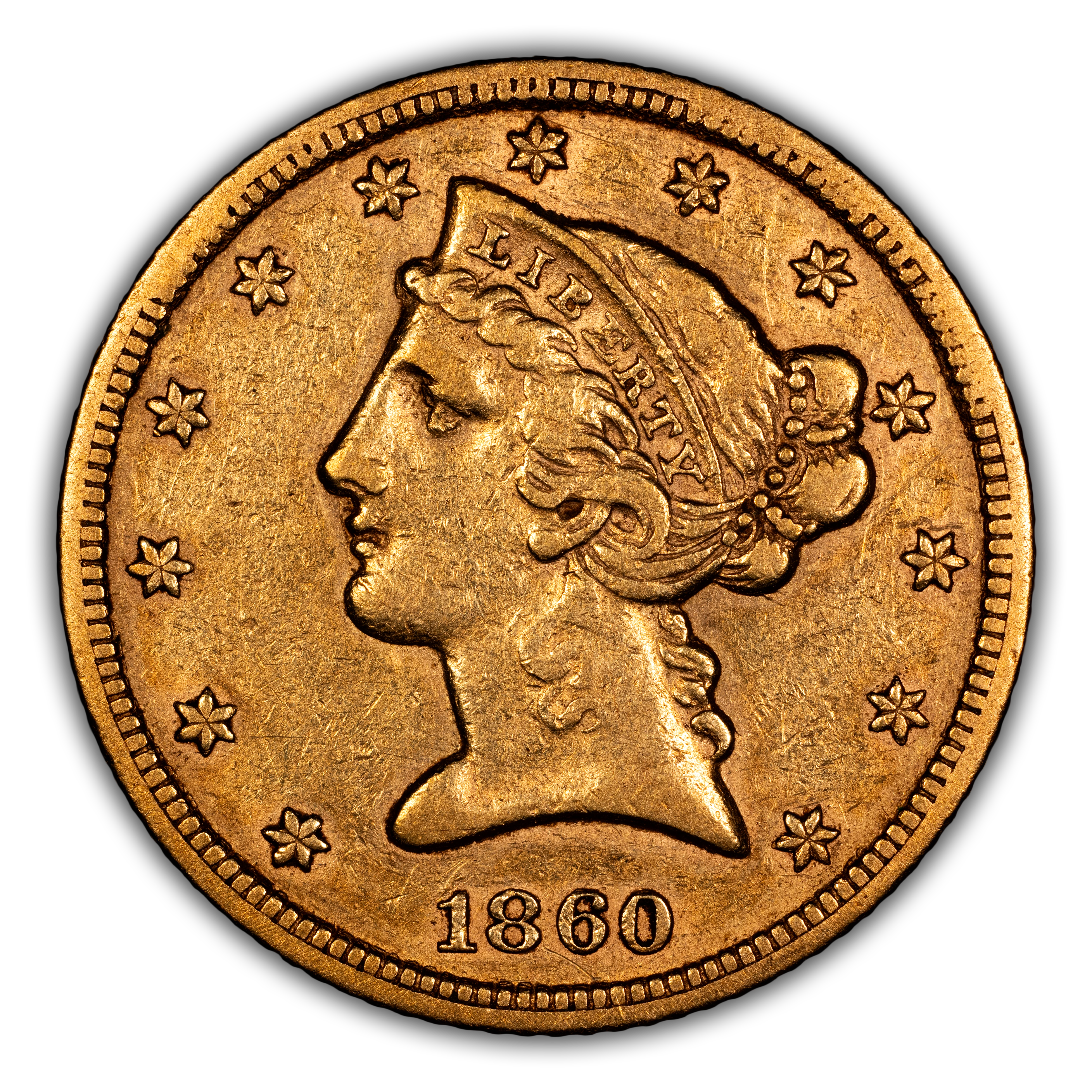1860-S $5 MS