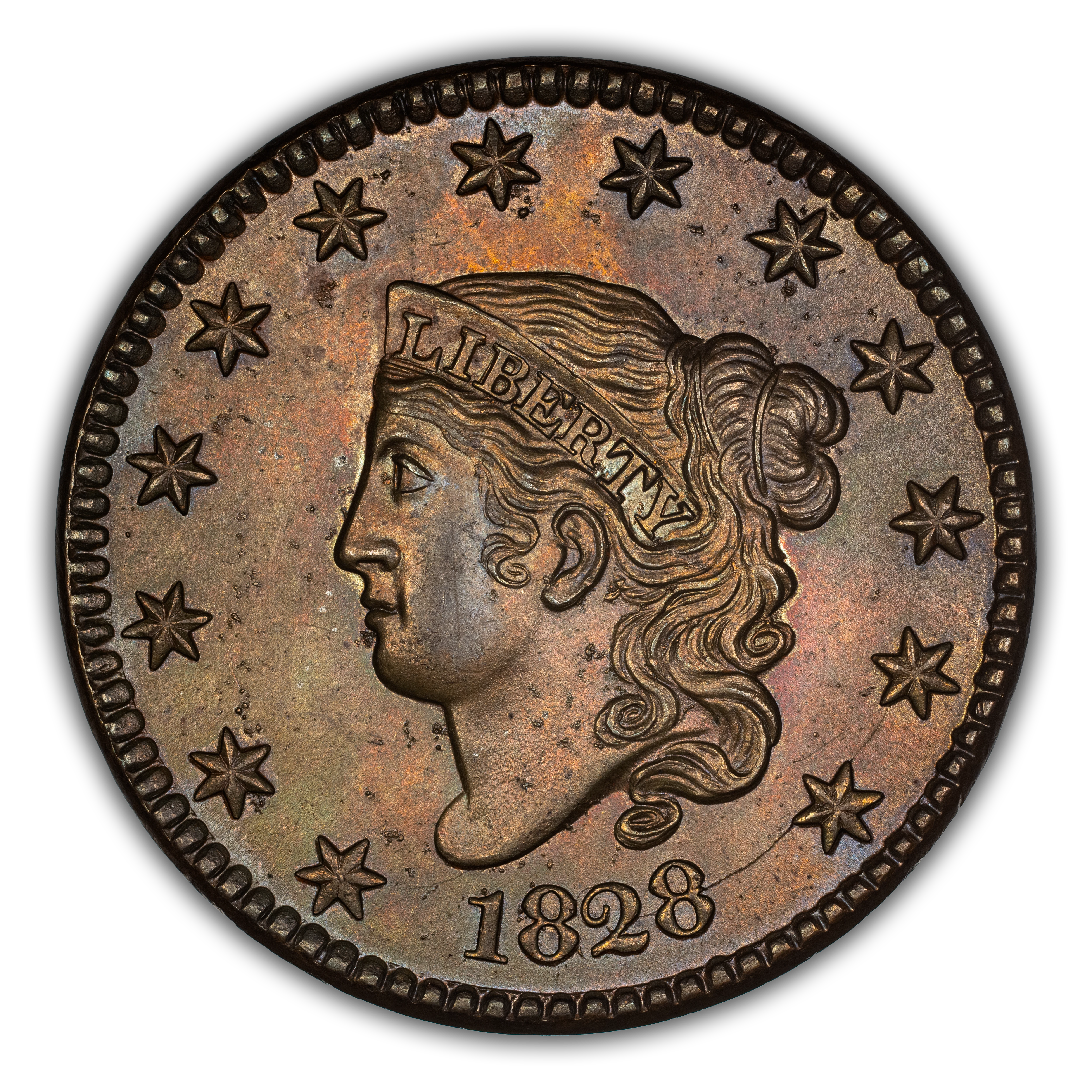 1828 1c Large Narrow Date MS BN