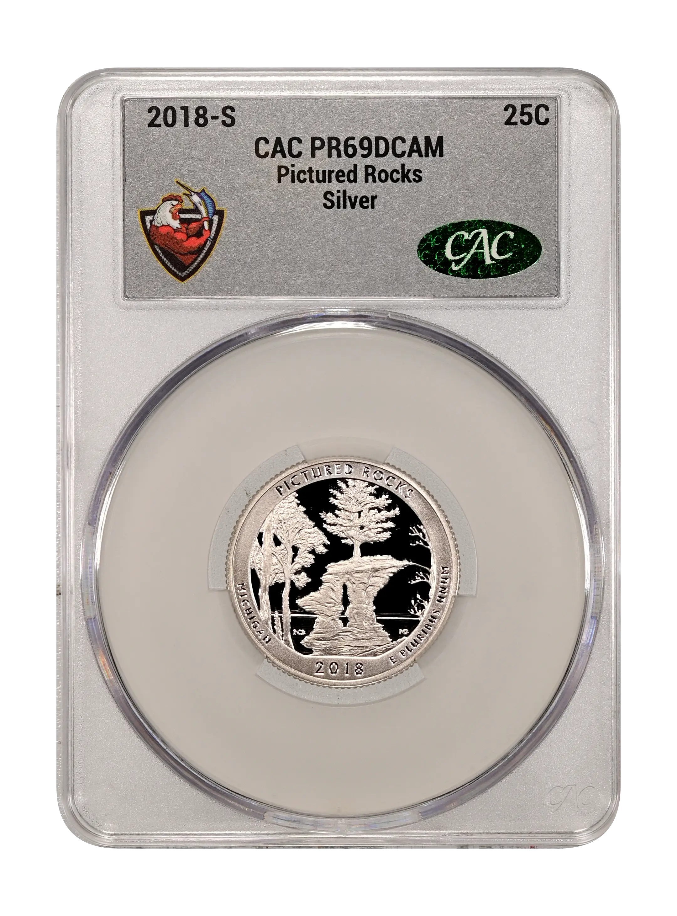 2018-S 25c Pictured Rocks , Silver PR DCAM