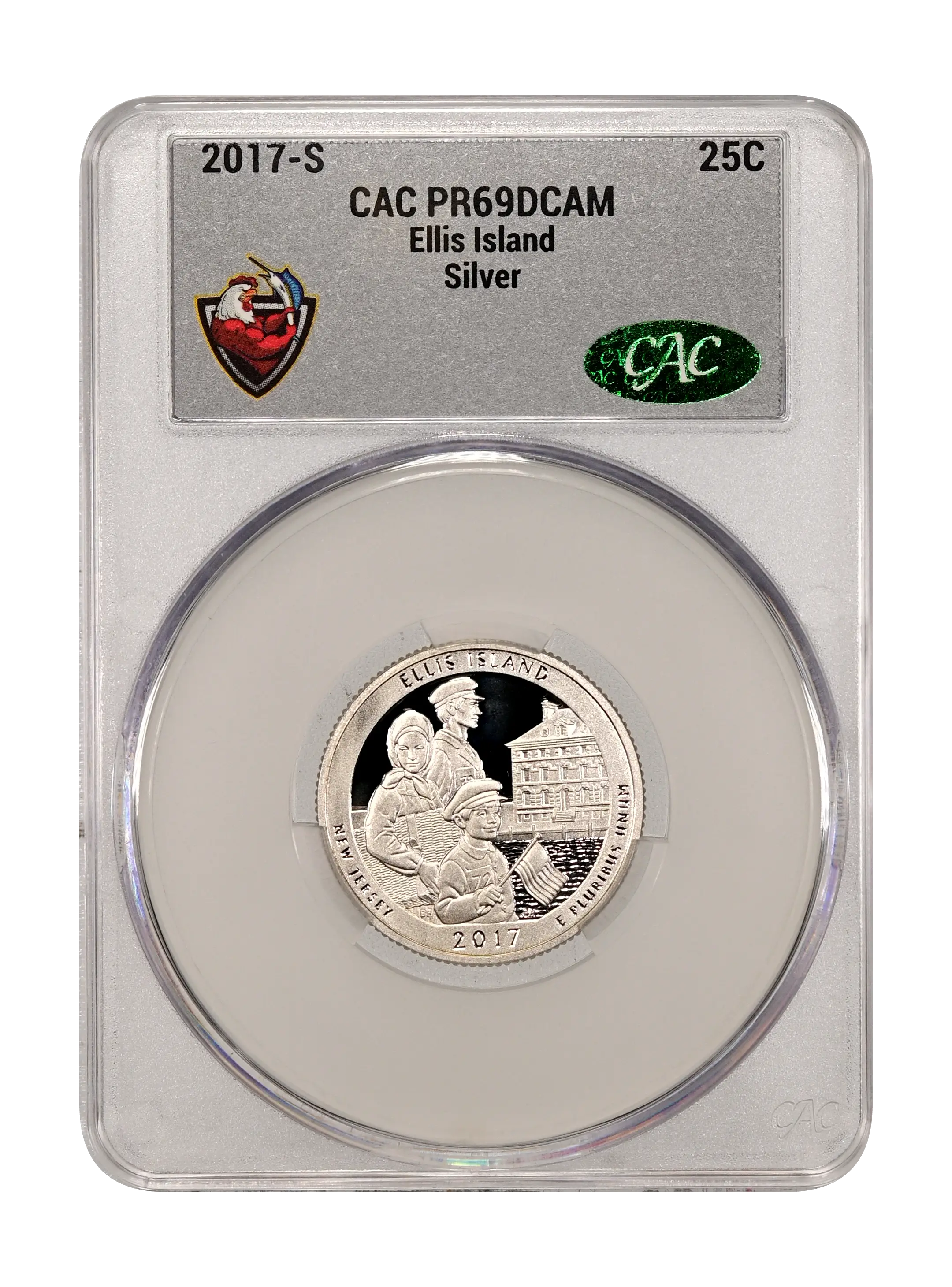 2017-S 25c Ellis Island, Silver PR DCAM
