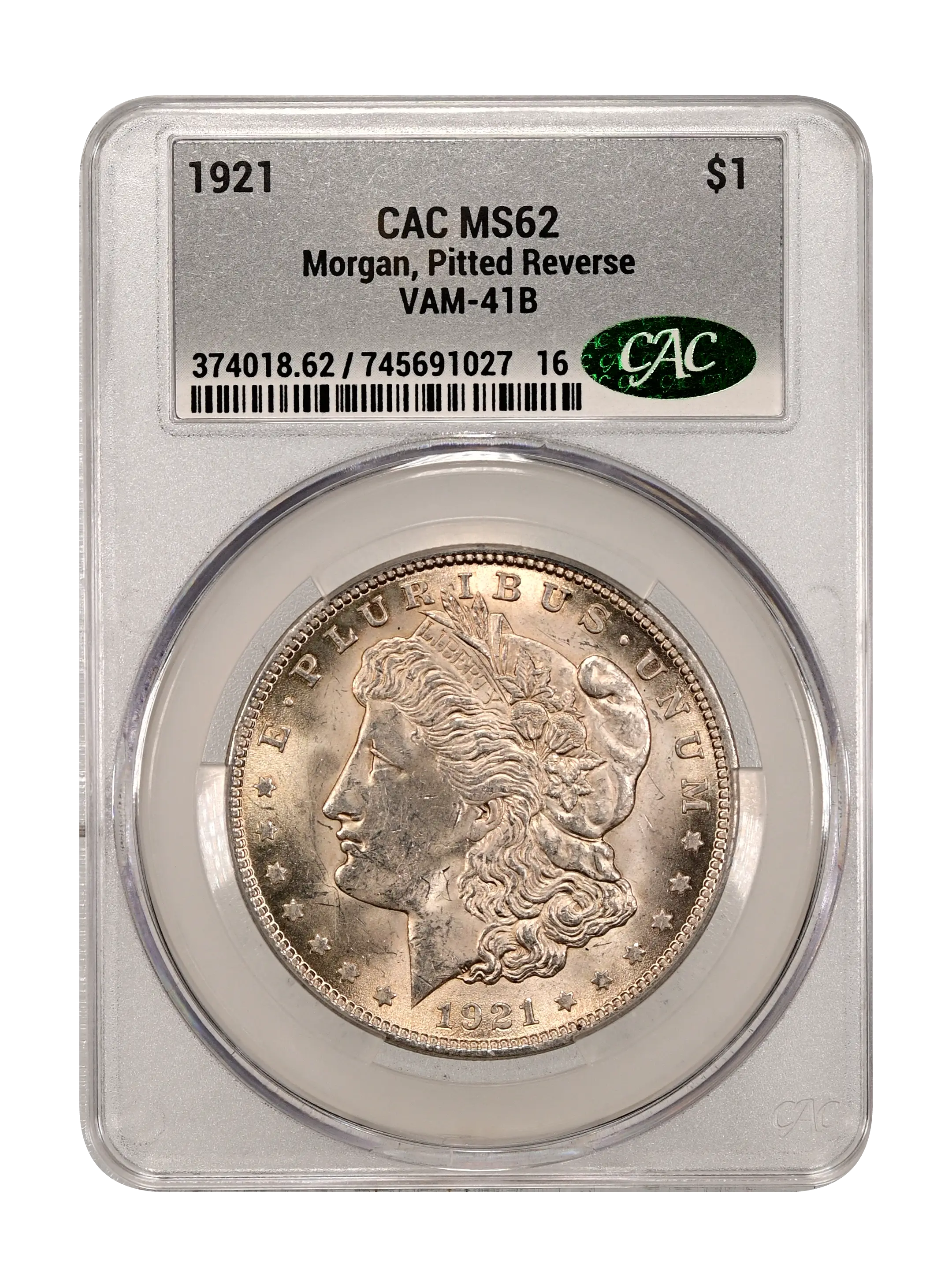 1921 $1  Morgan, Pitted Reverse, VAM-41B MS thumbnail 2