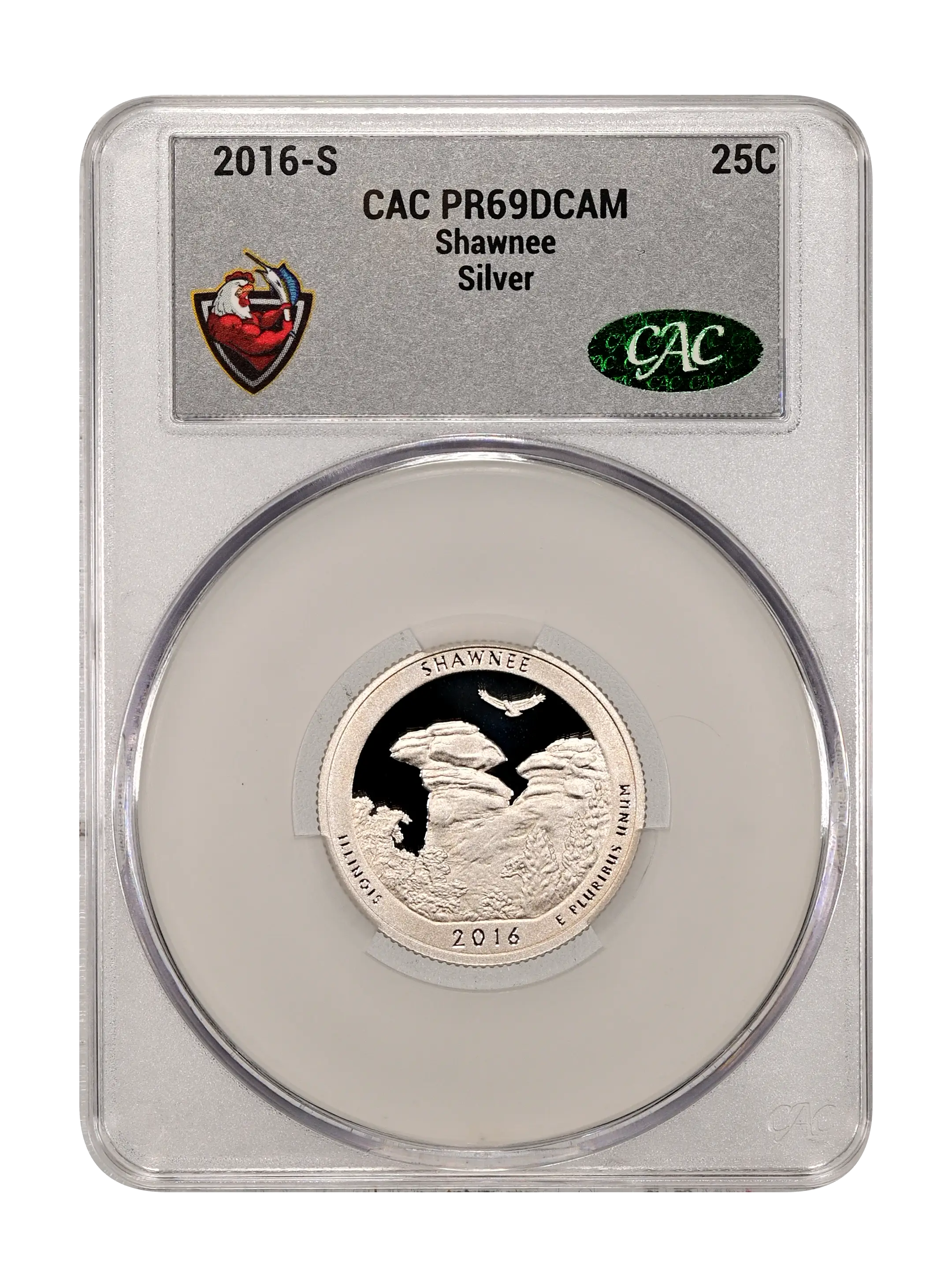2016-S 25c Shawnee, Silver PR DCAM