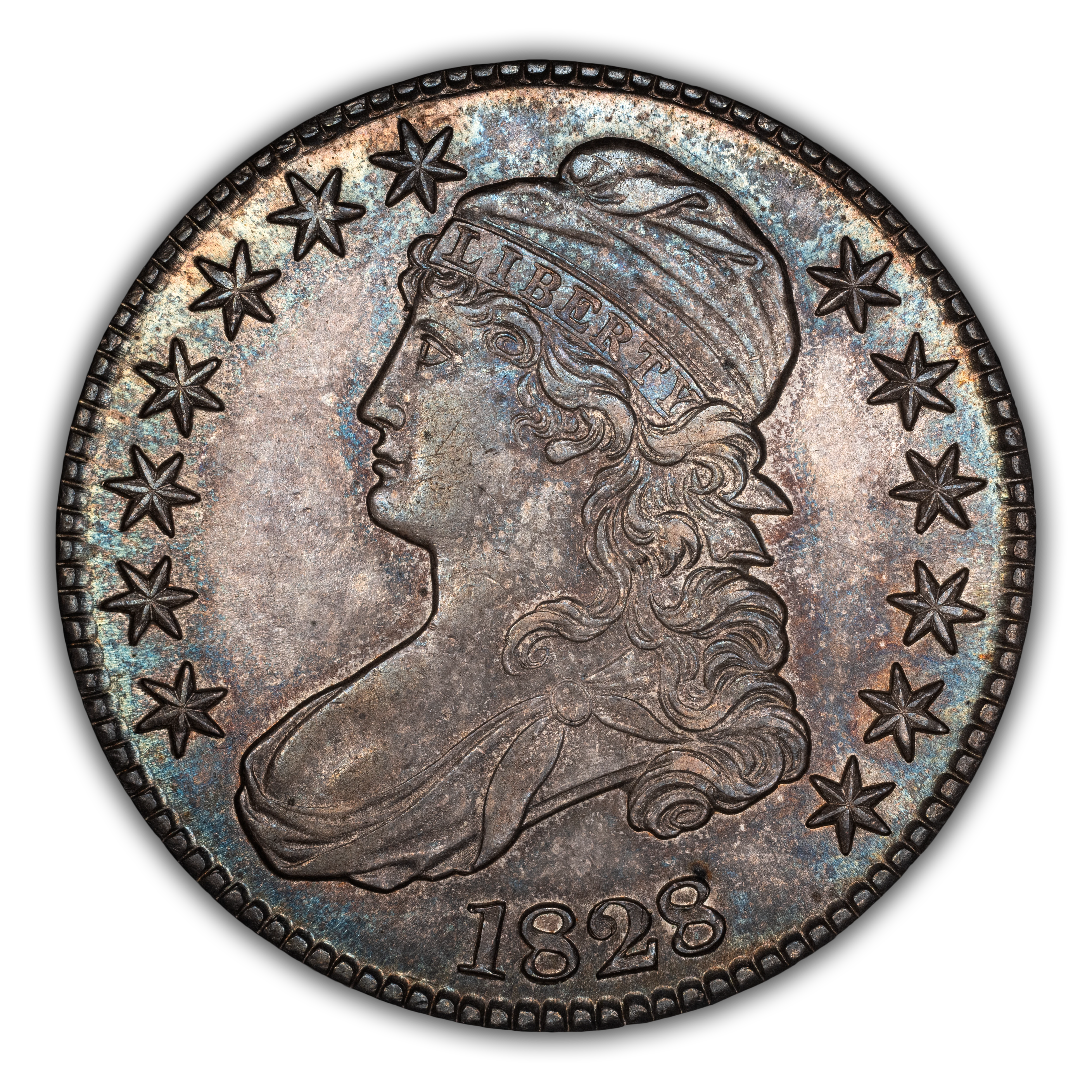 1828 50c Square Base 2, Small 8s, Large Letters MS