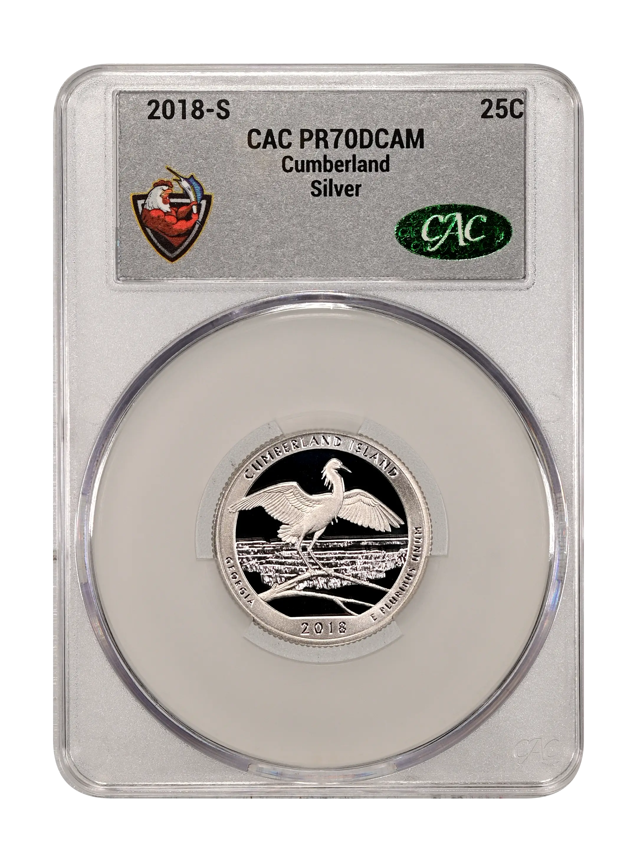 2018-S 25c Cumberland, Silver PR DCAM