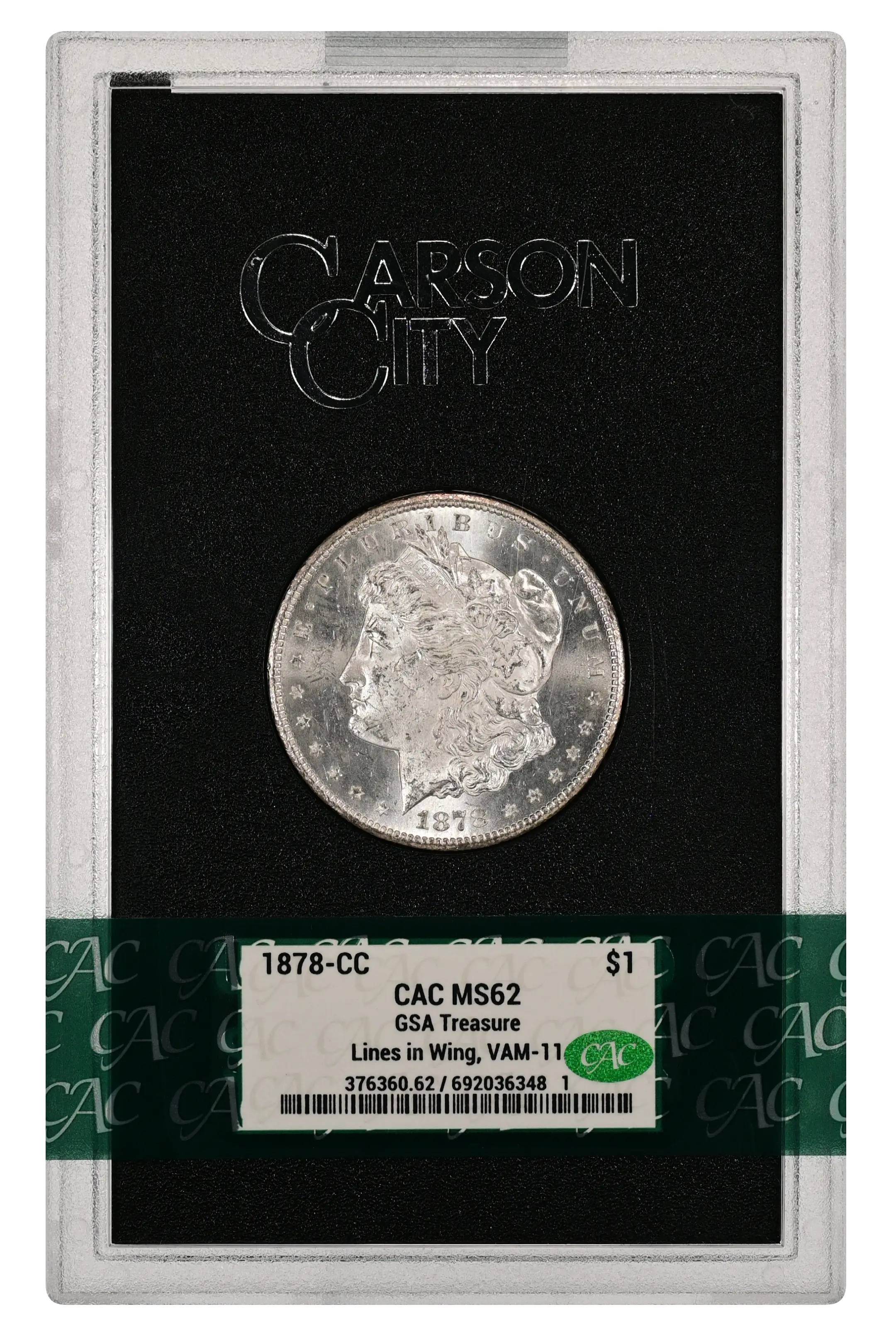 1878-CC $1  GSA Hoard, Lines in Wing, VAM-11 MS thumbnail 9