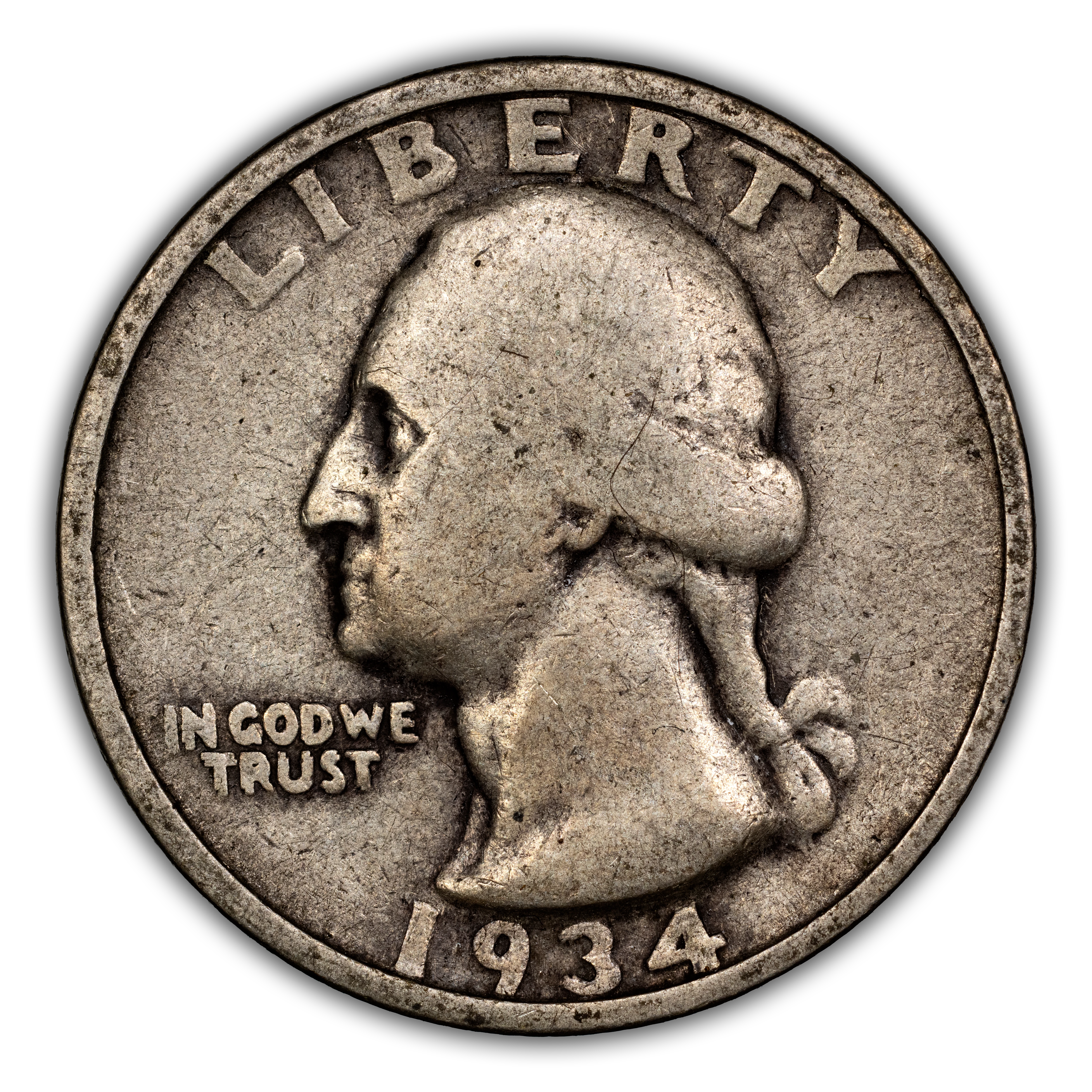 1934 25c Doubled Die Obverse MS