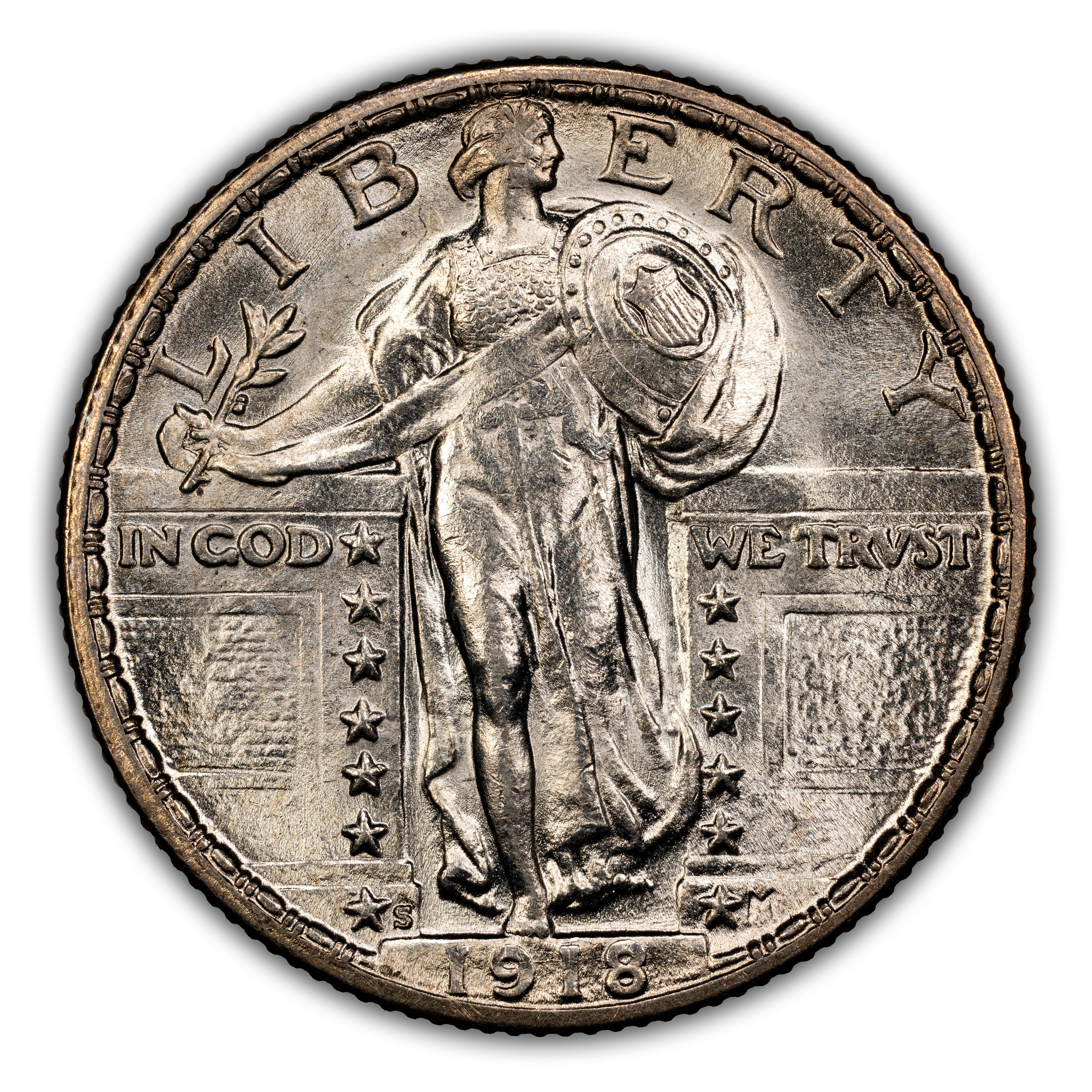 1918-S 25c MS FH