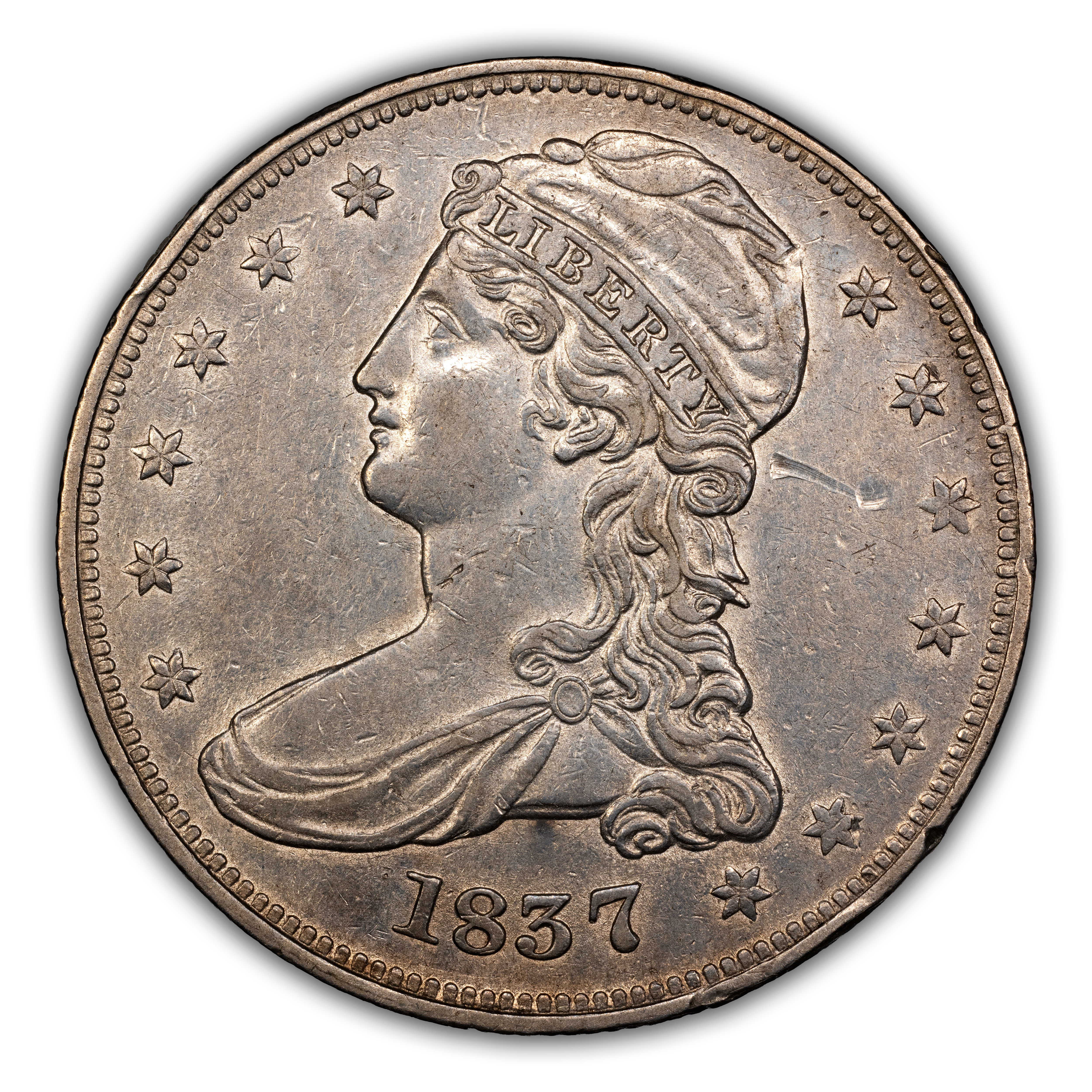 1837 50c Reeded Edge MS