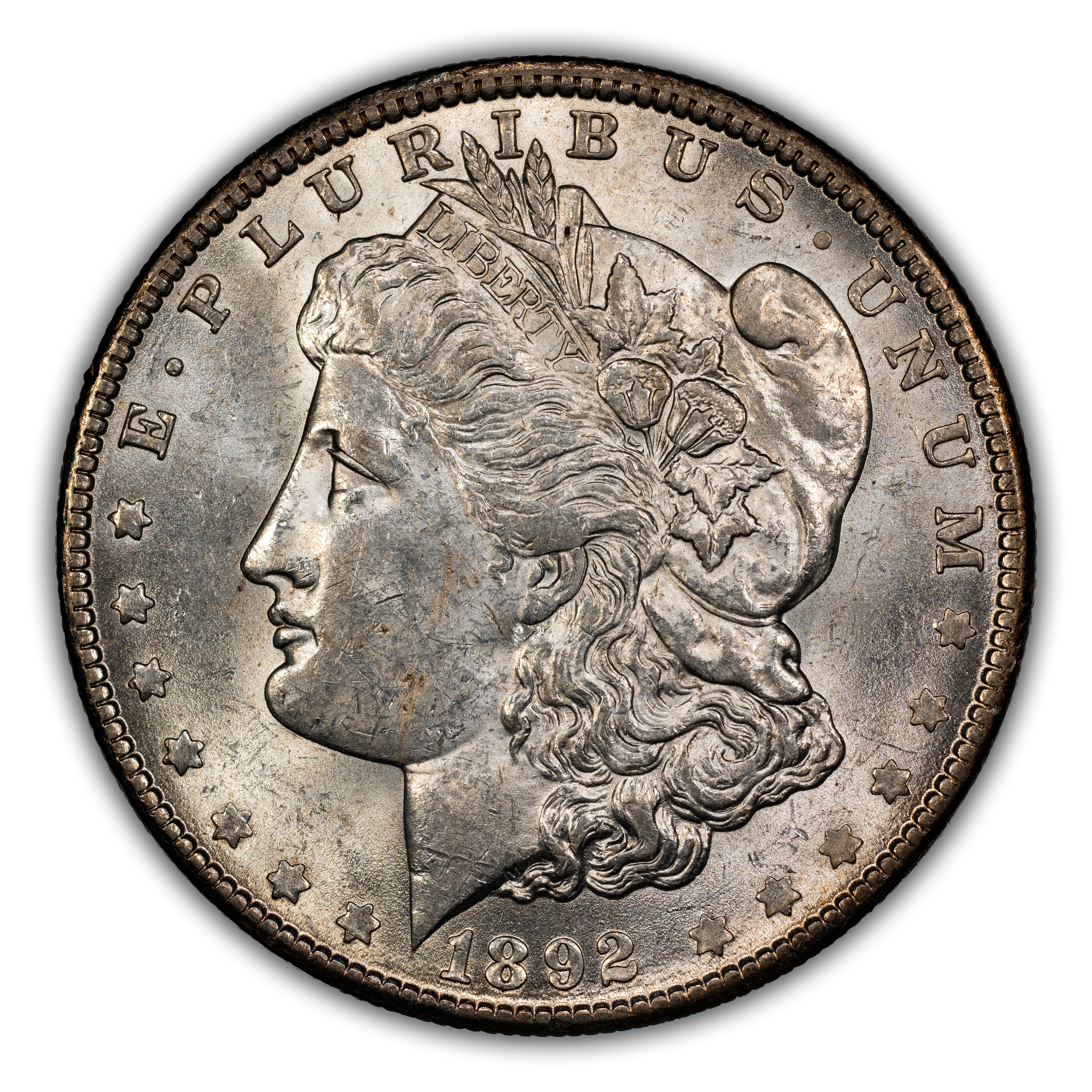 1892-O $1 Doubled Ear, VAM-5 (7) MS
