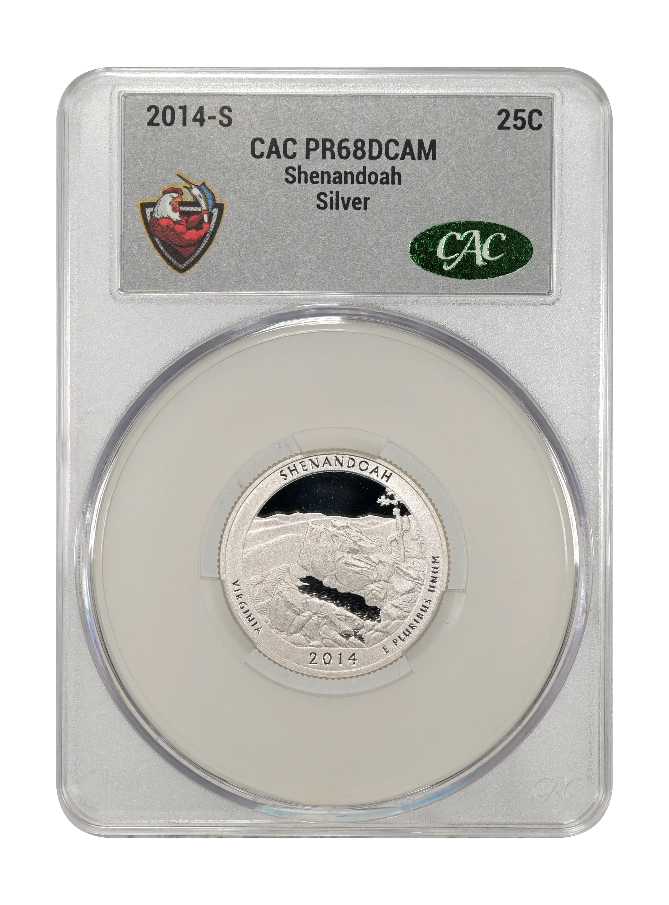 2014-S 25c Shenandoah, Silver PR DCAM