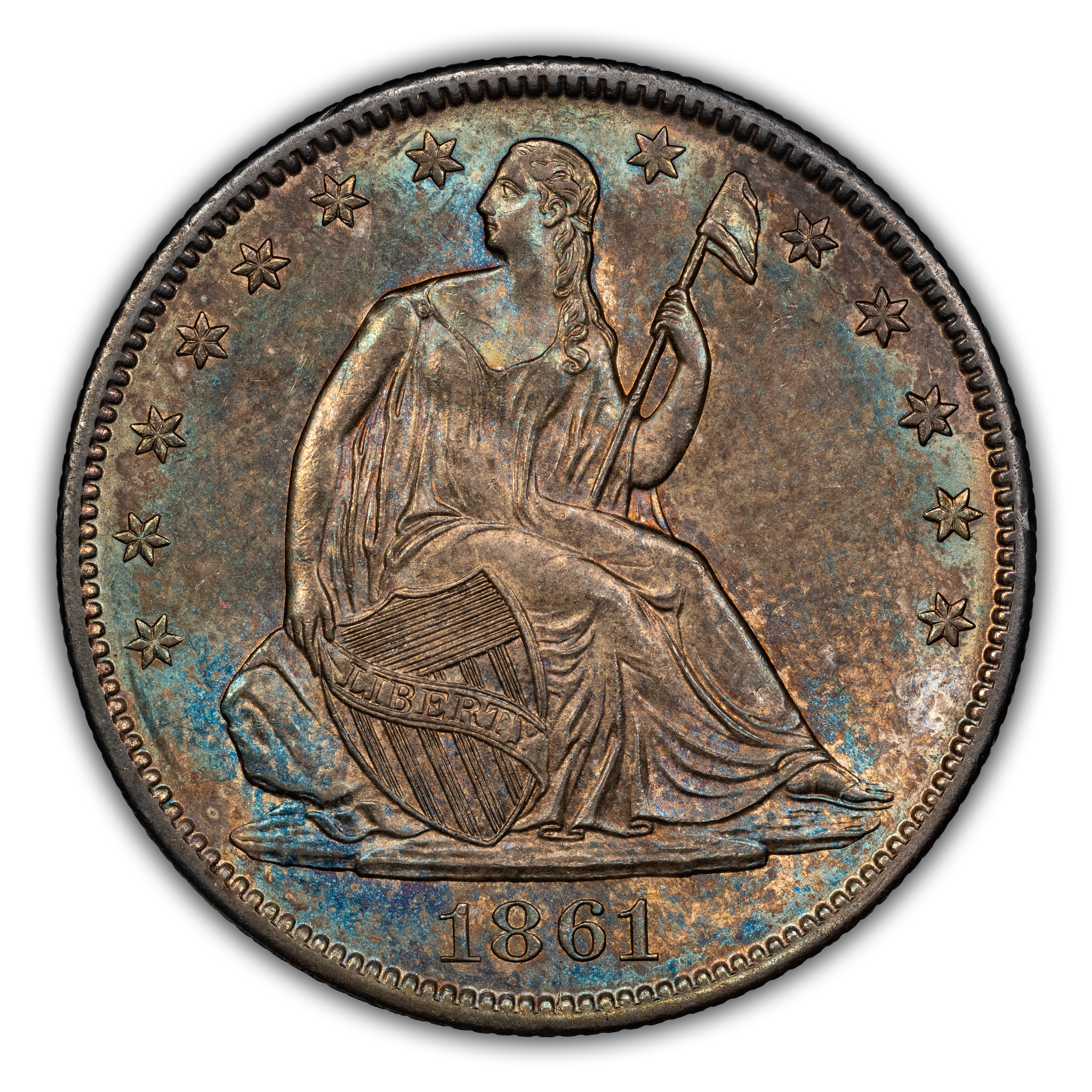 1861-O 50c CSA Obverse, Bisected Date, FS-402, W-13 MS