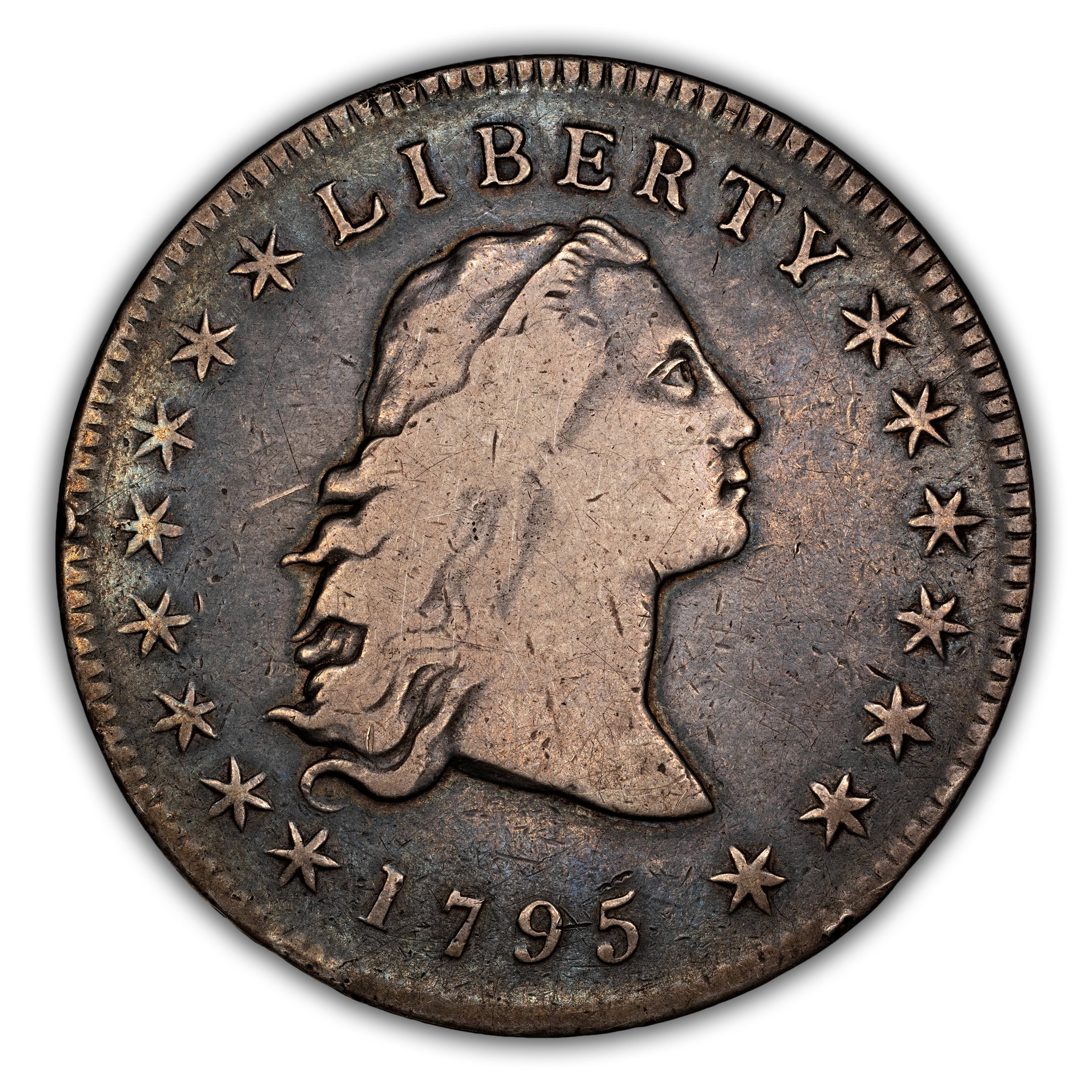 1795 $1 Flowing Hair, 3 Leaves MS