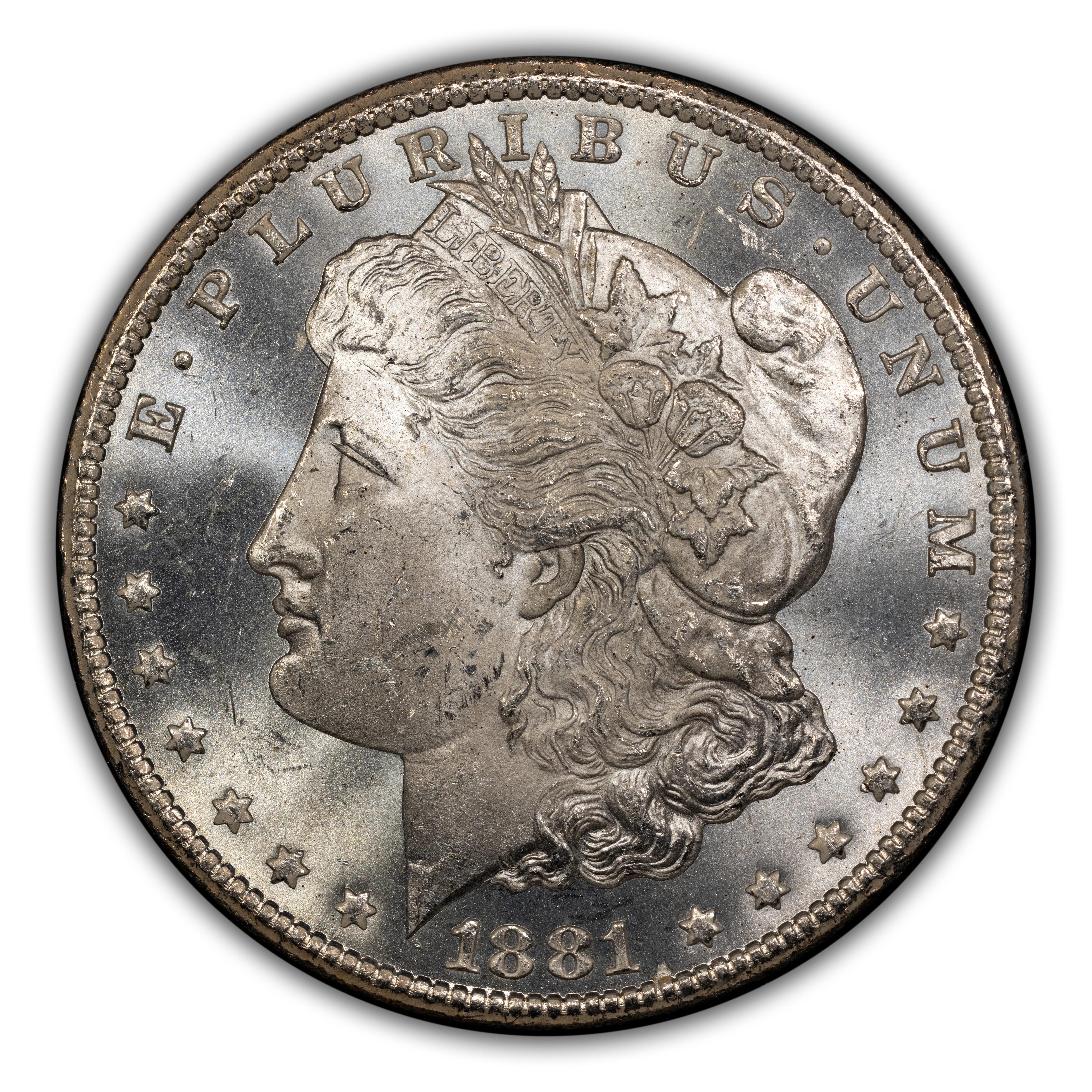 1881-CC $1 GSA Hoard, Dash Under 8, VAM-3 MS