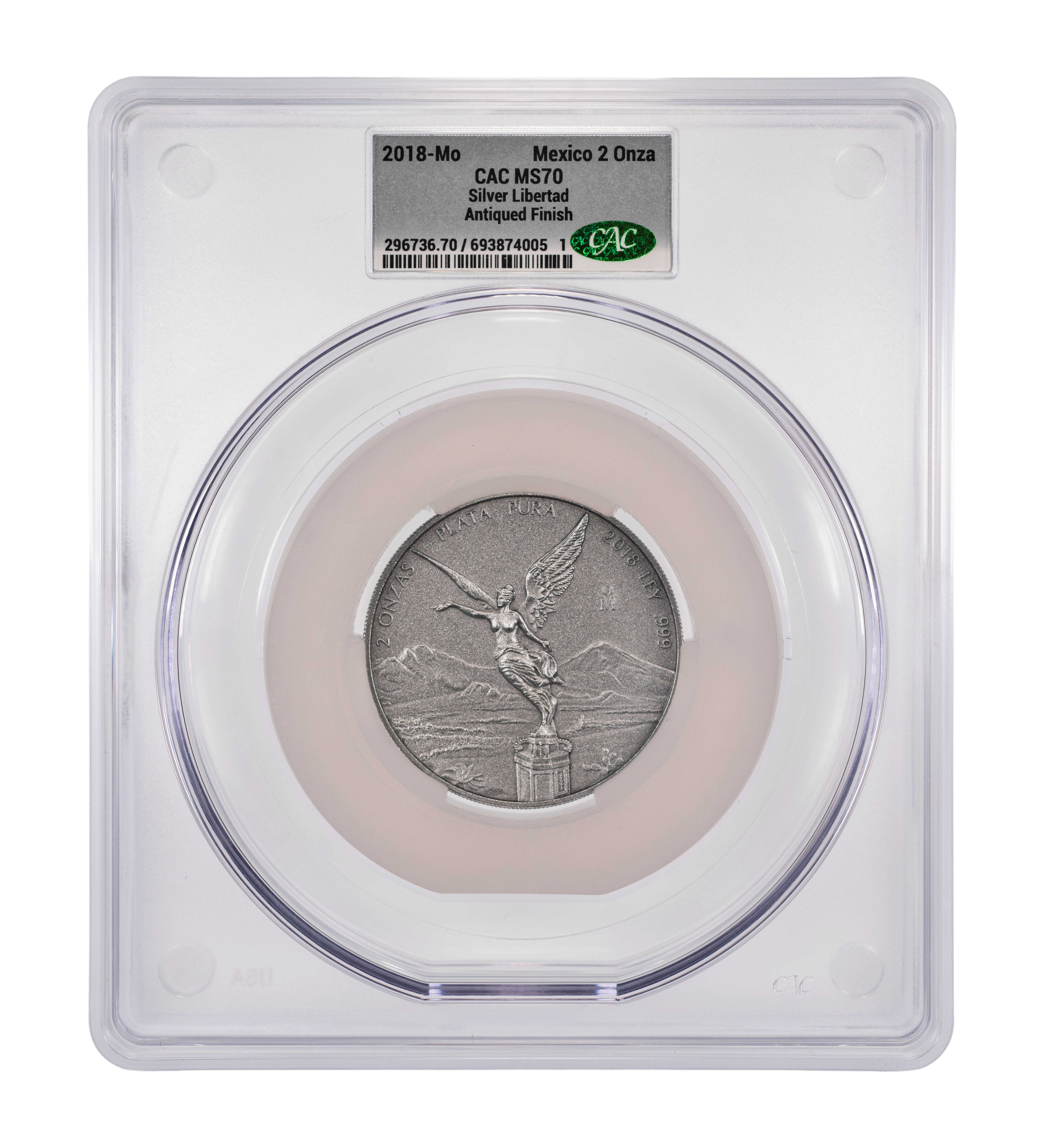 2018-Mo 2 Onza Libertad, Silver, Antiqued Finish MS