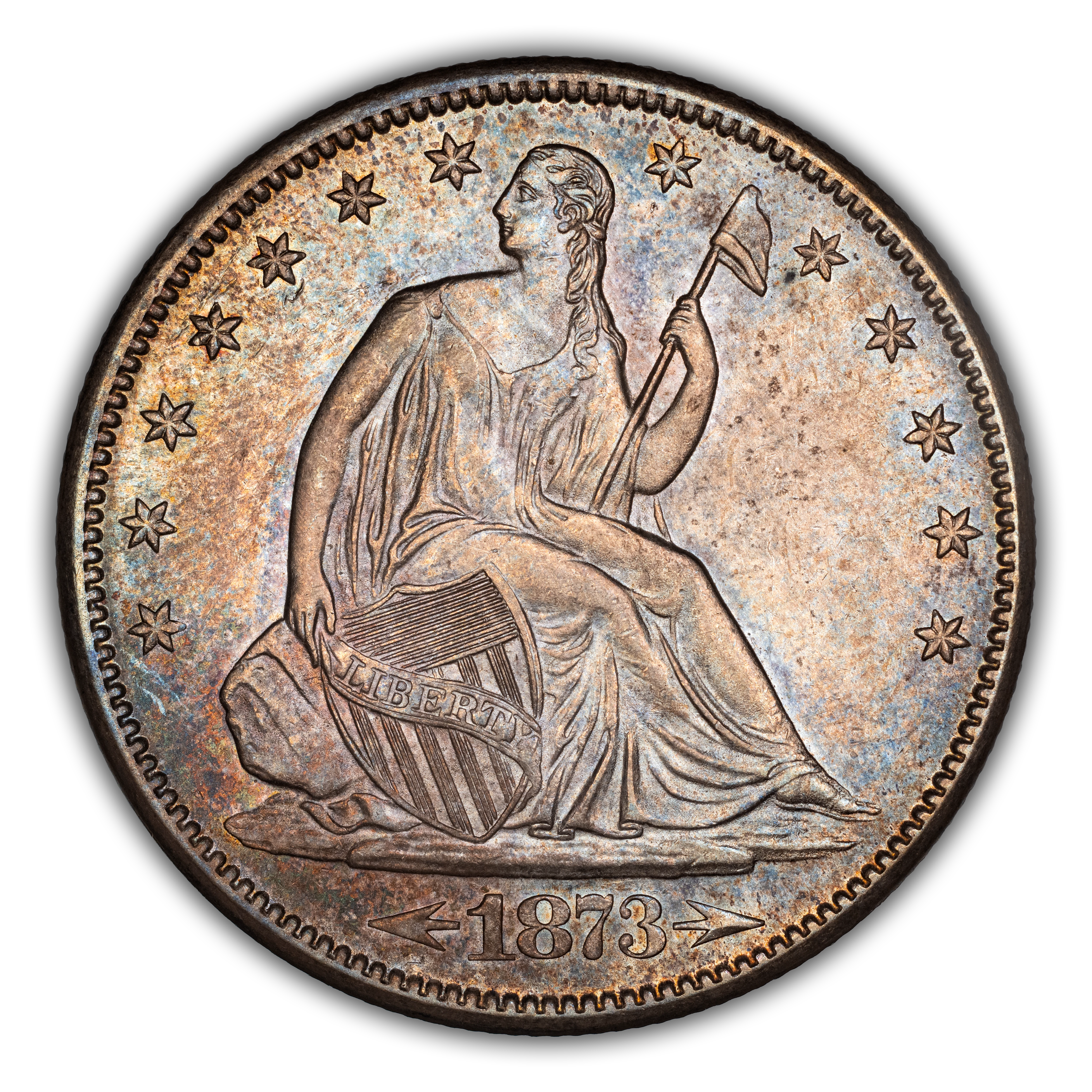 1873-S 50c Arrows MS
