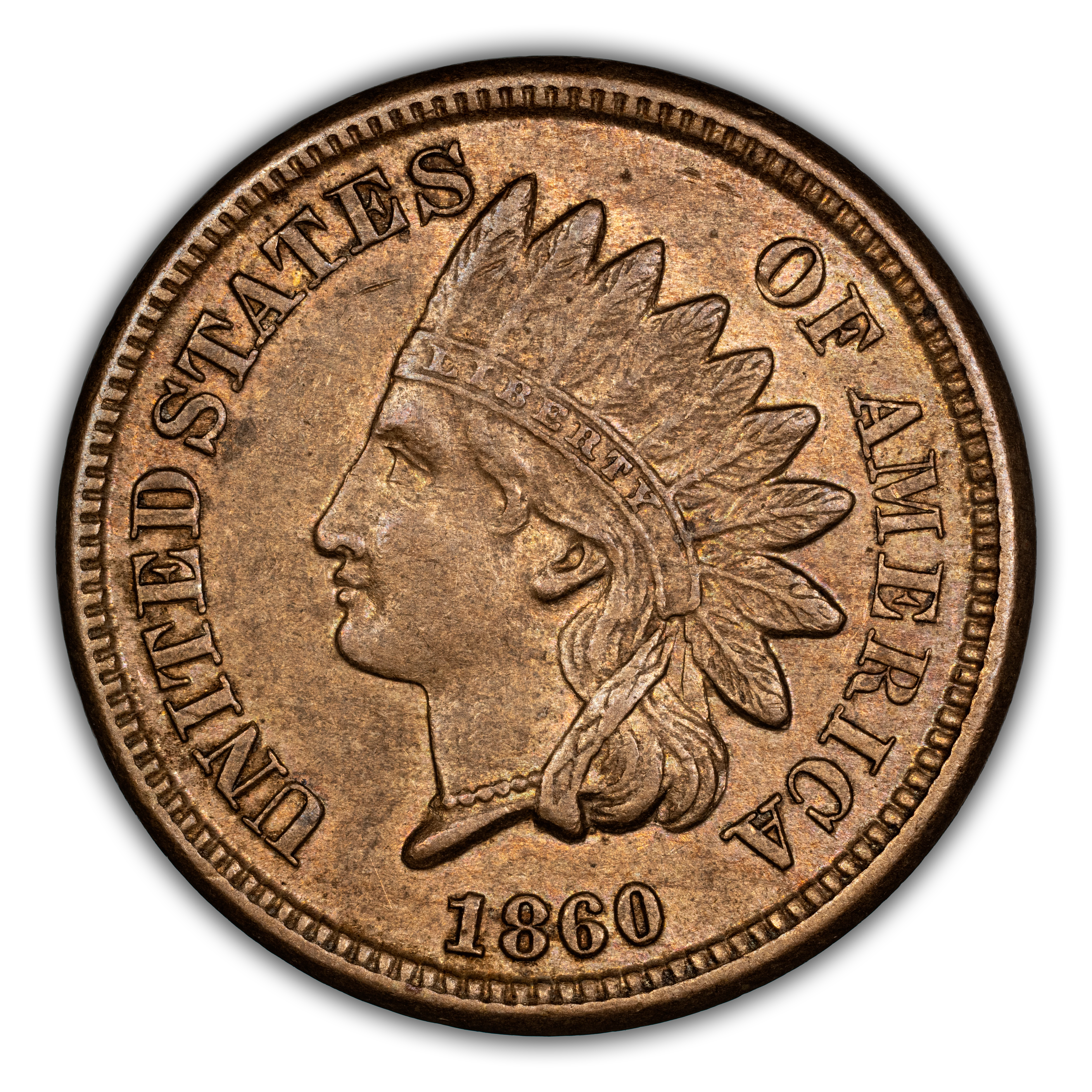 1860 1c Round Bust MS