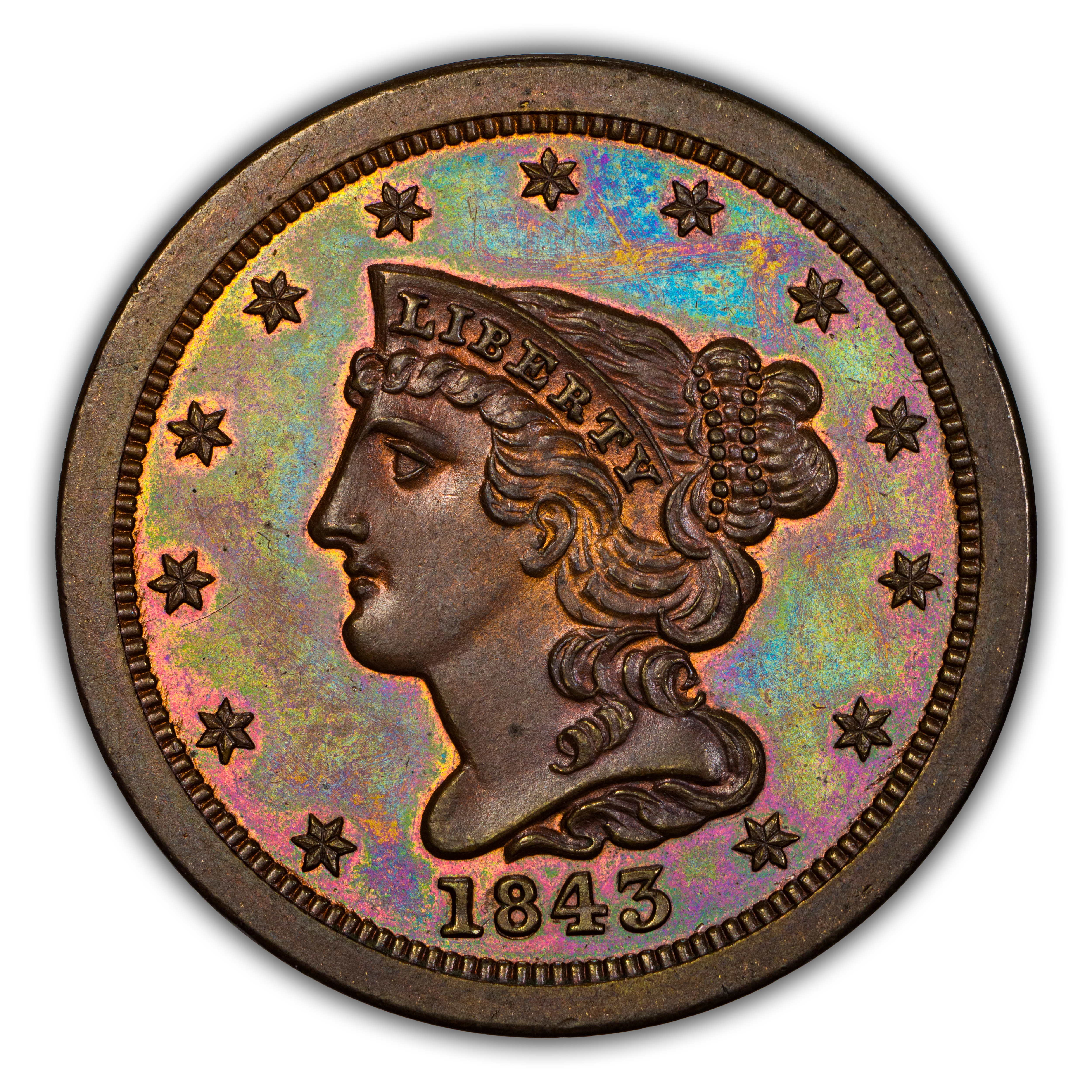 1843 1/2c Original PR RB