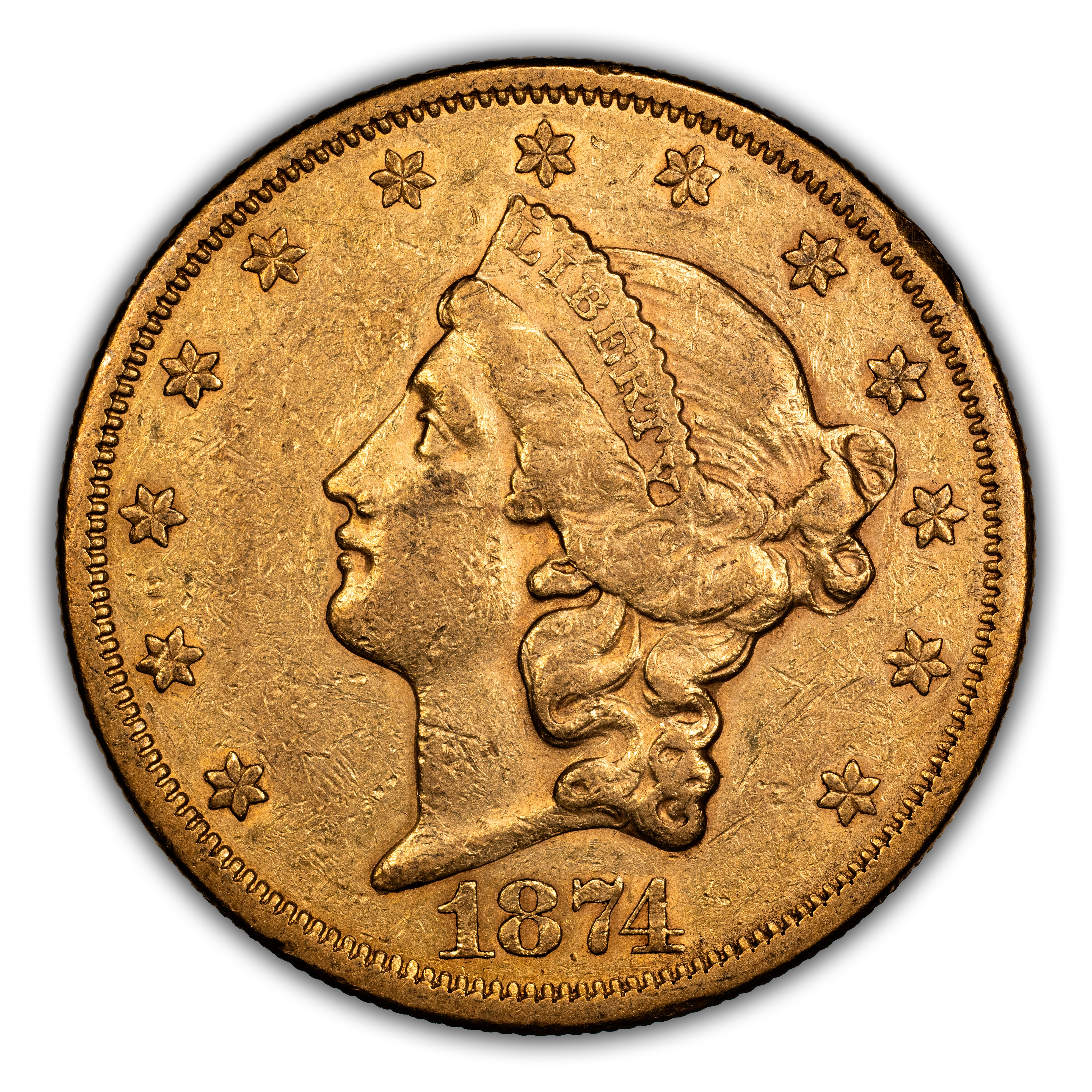 1874-S $20 MS