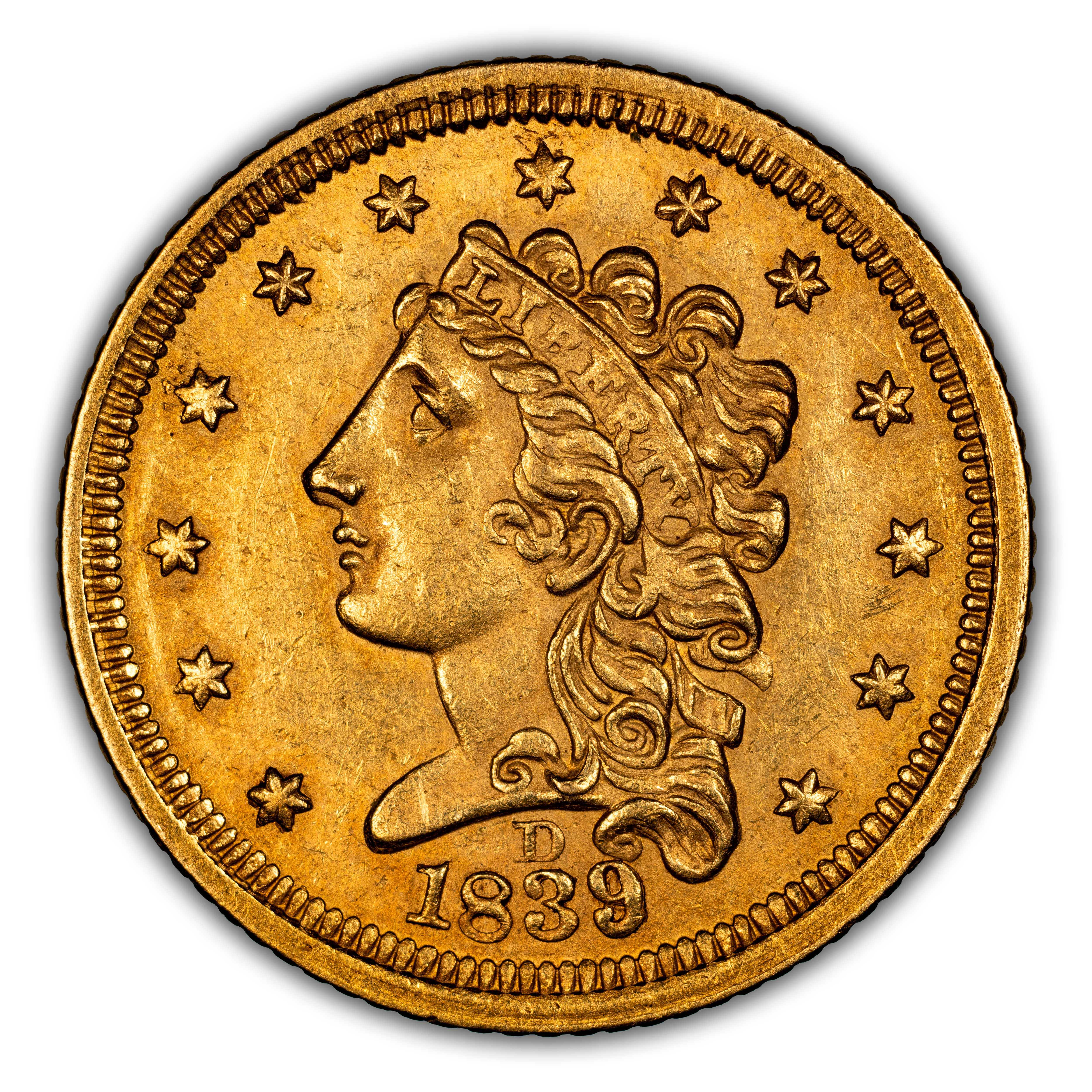1839-D $2 1/2 MS