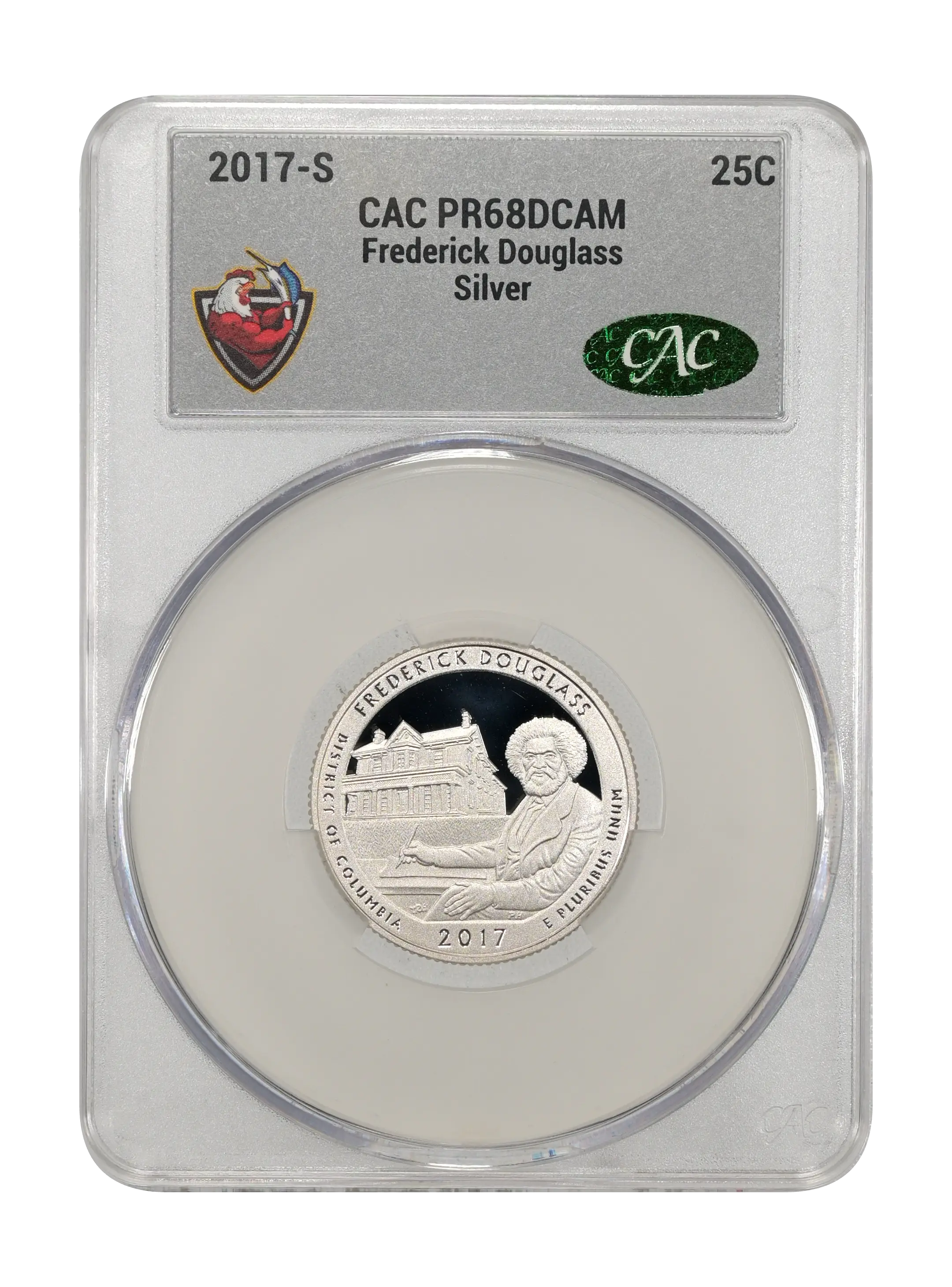2017-S 25c Frederick Douglass, Silver PR DCAM