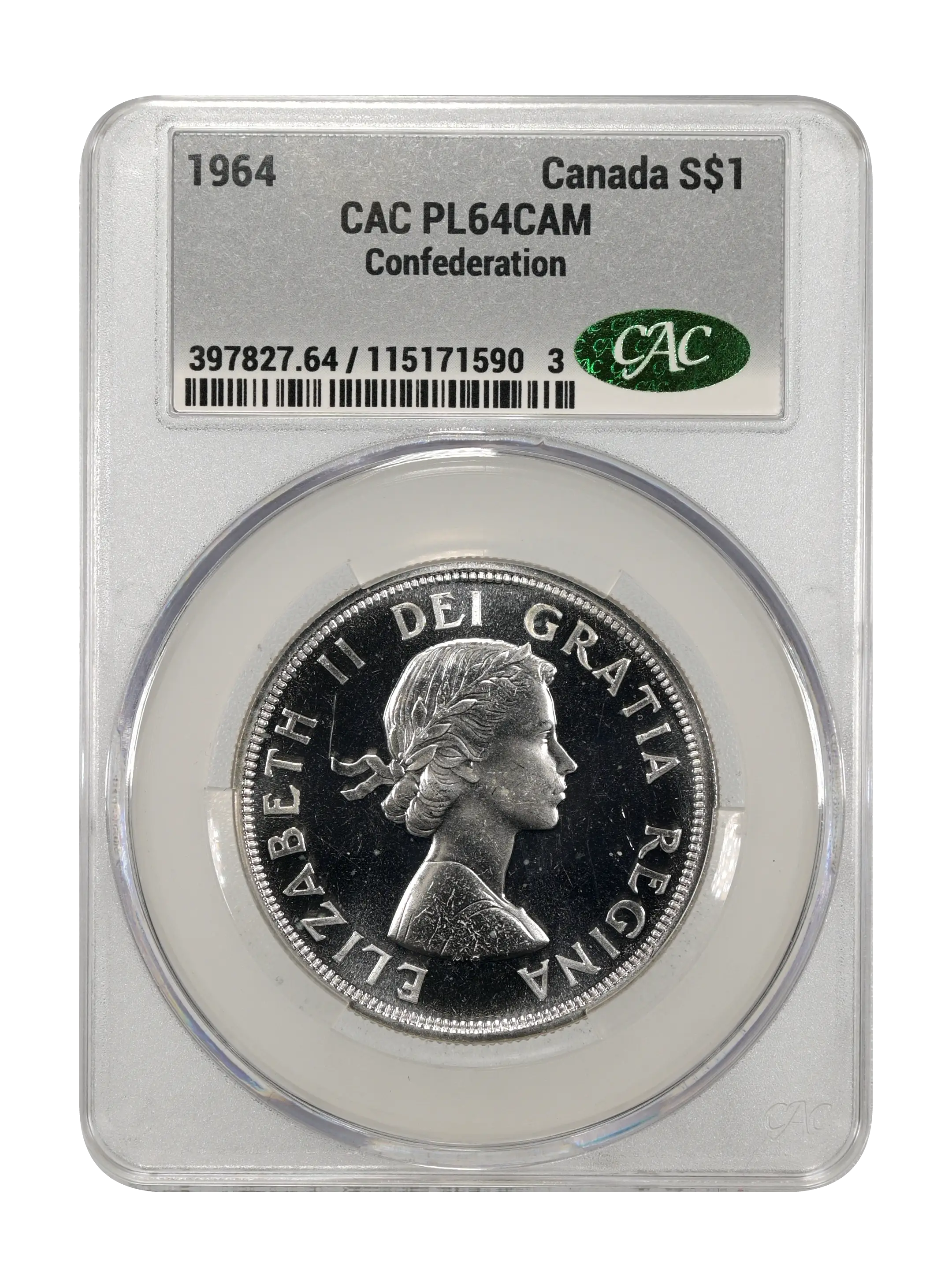 1964 S$1 Confederation PL CAM
