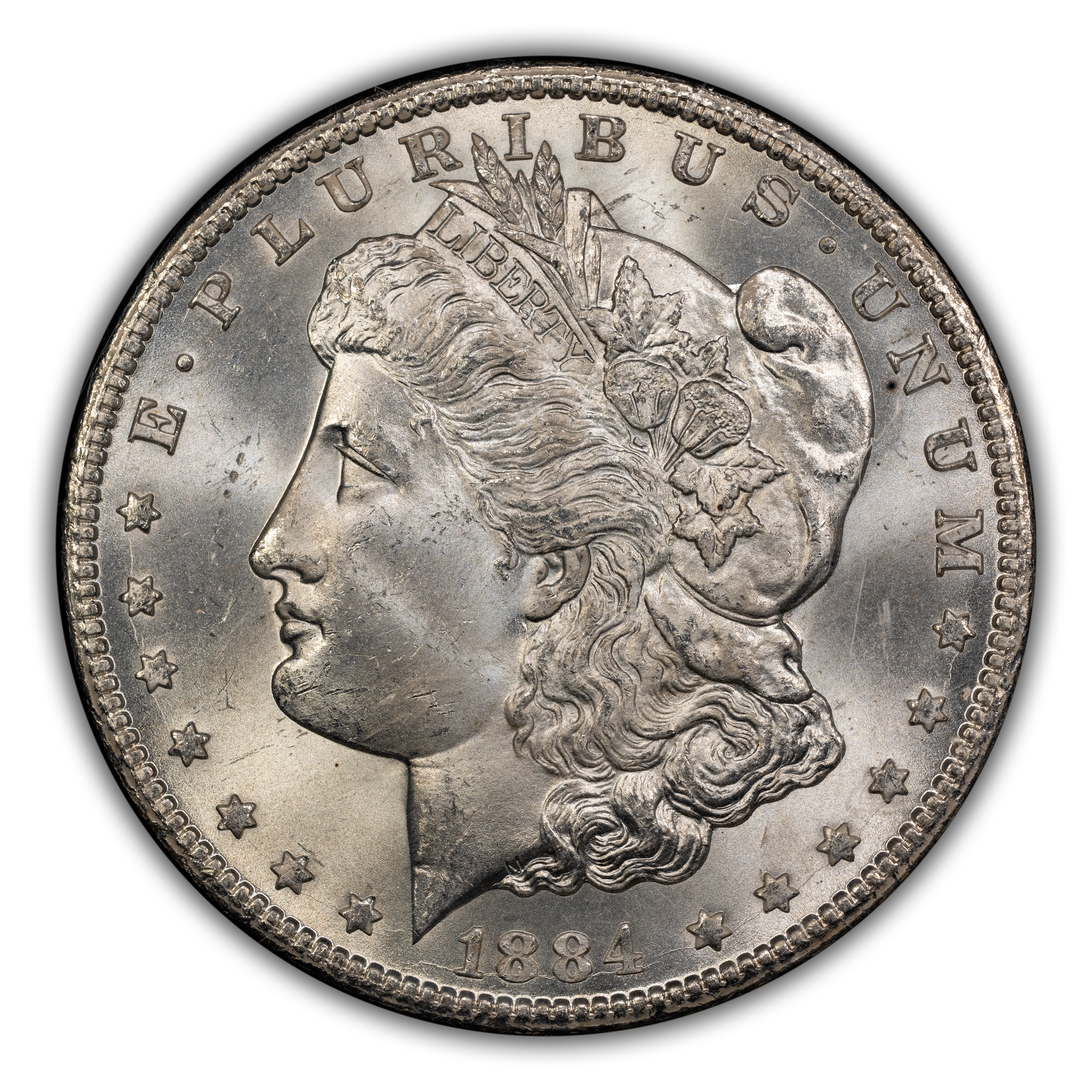 1884-CC $1 GSA Hoard, Doubled 188, VAM-3 MS