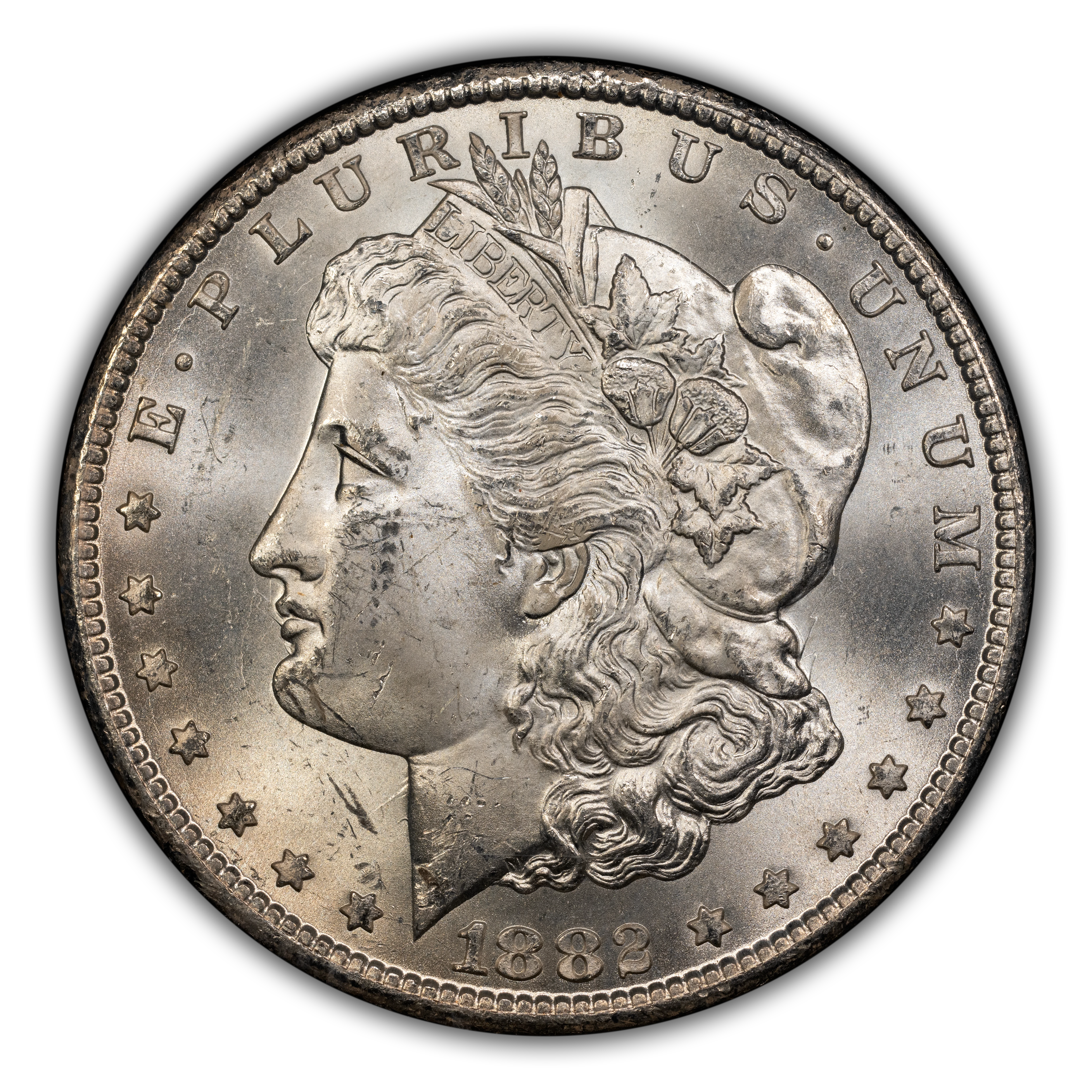 1882-CC $1 GSA Hoard, Clashed Dies, VAM-3B MS