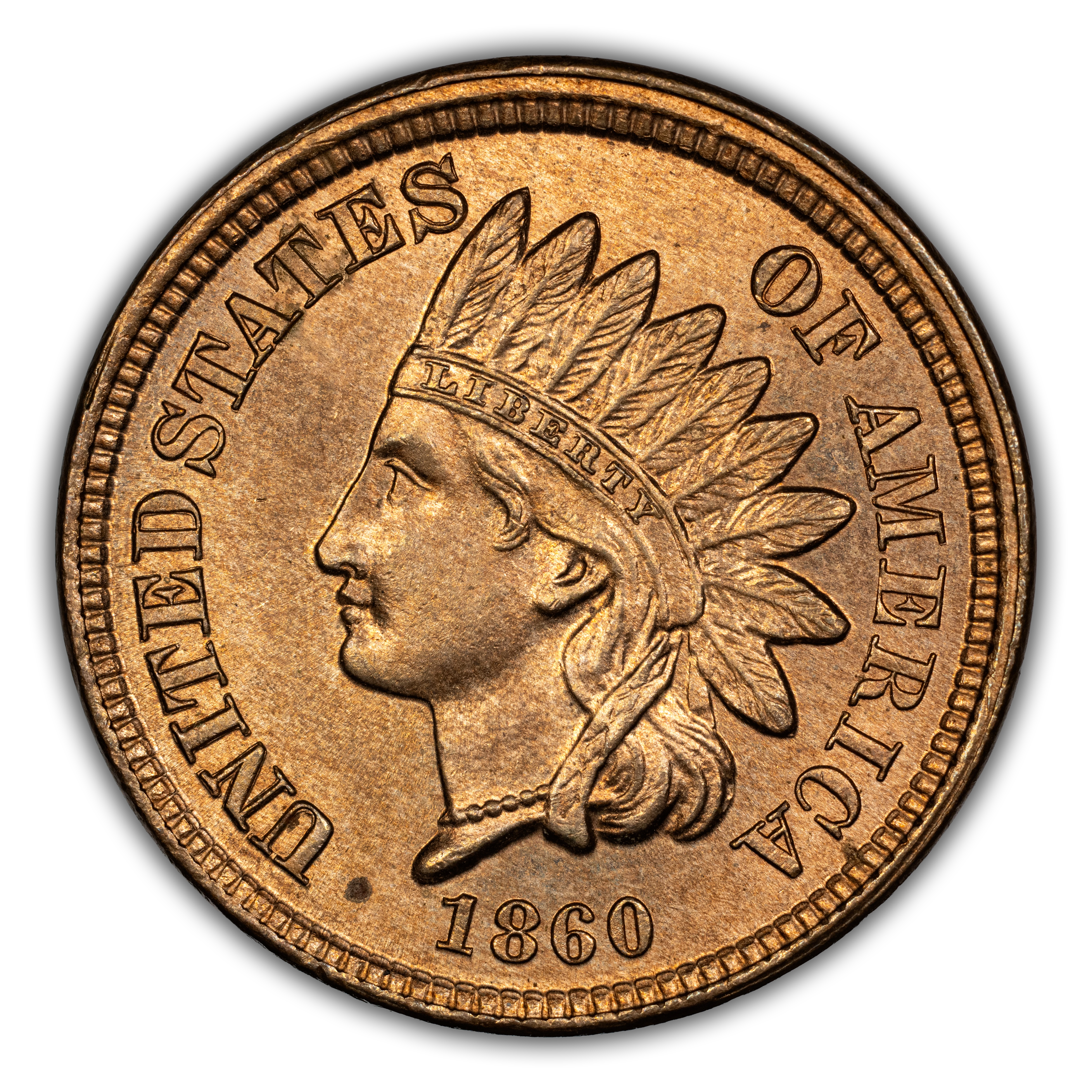 1860 1c Round Bust MS