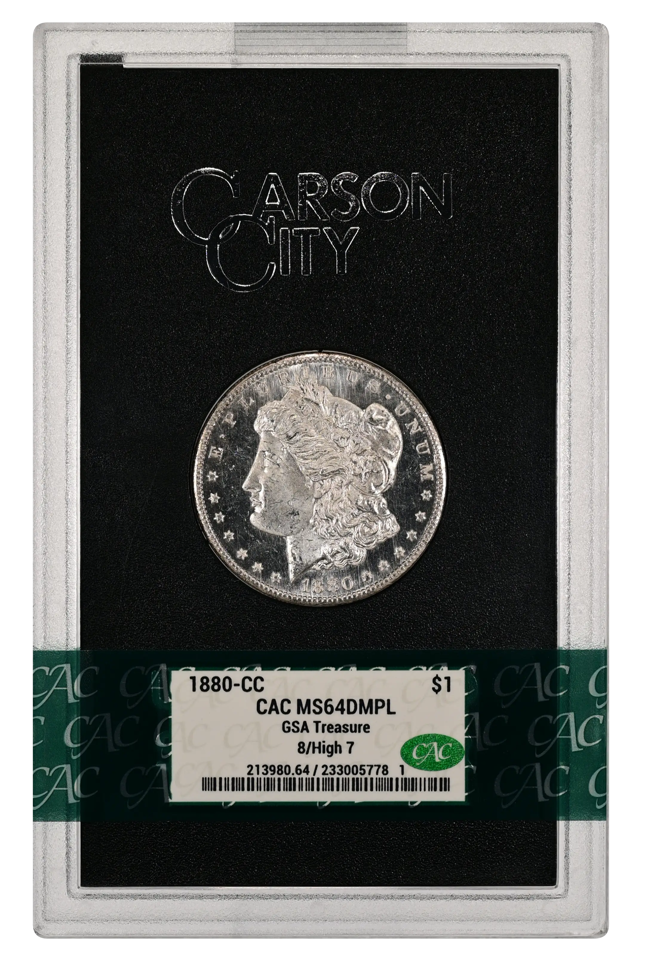 1880-CC $1  GSA Hoard, 8/High 7 MS DMPL thumbnail 3