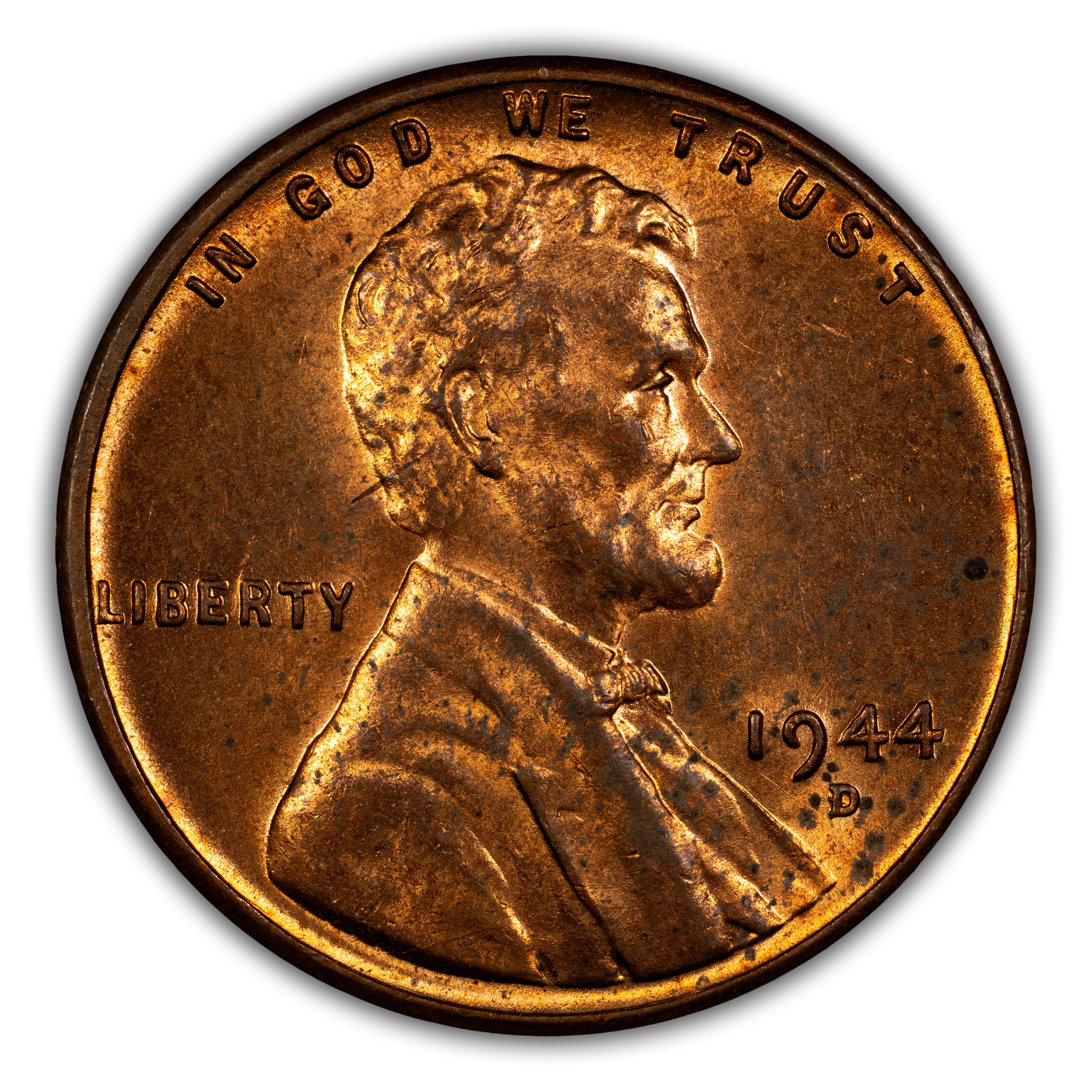 1944-D 1c Over Mintmark, FS-512 MS RB