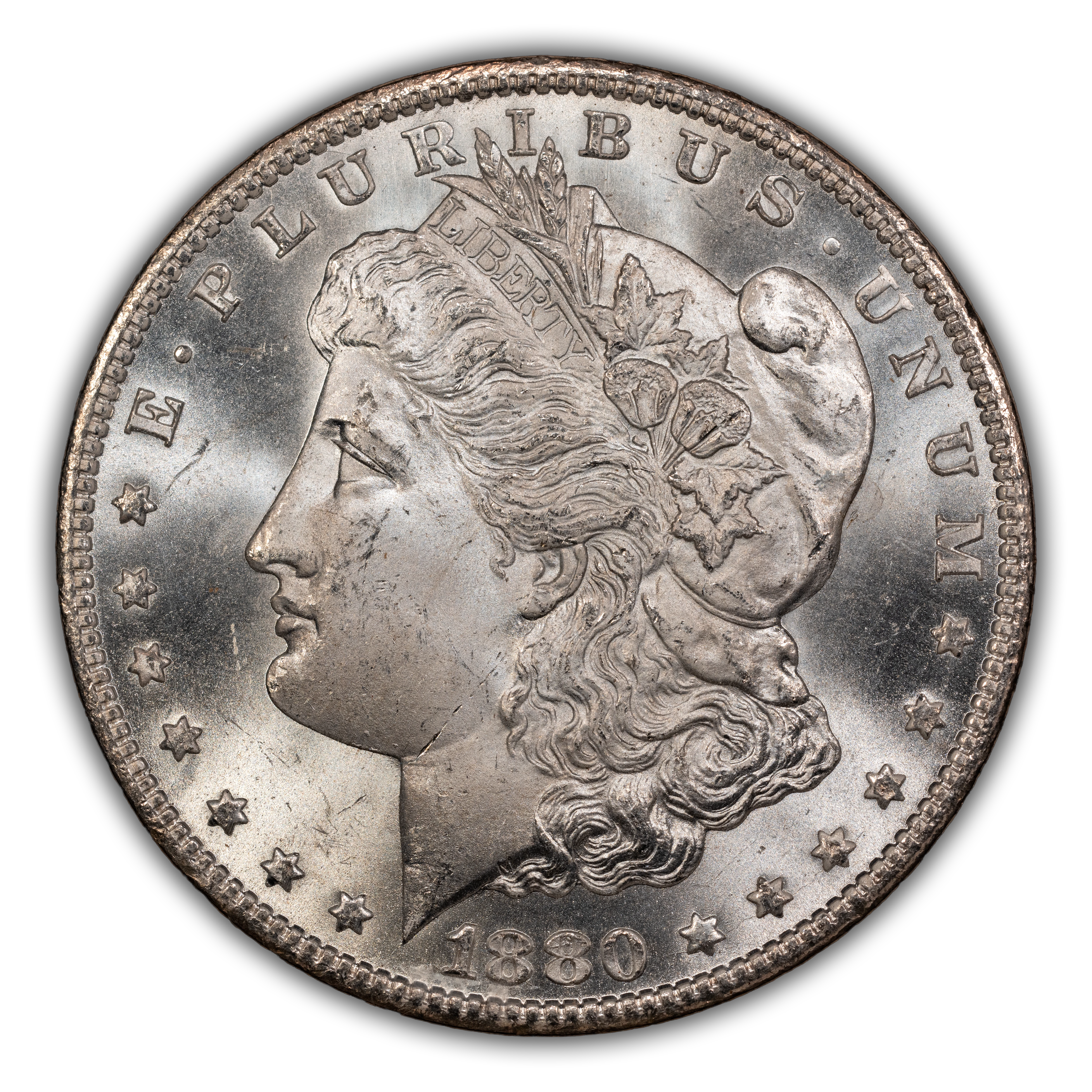 1880-CC $1 GSA Hoard, 8/High 7 MS
