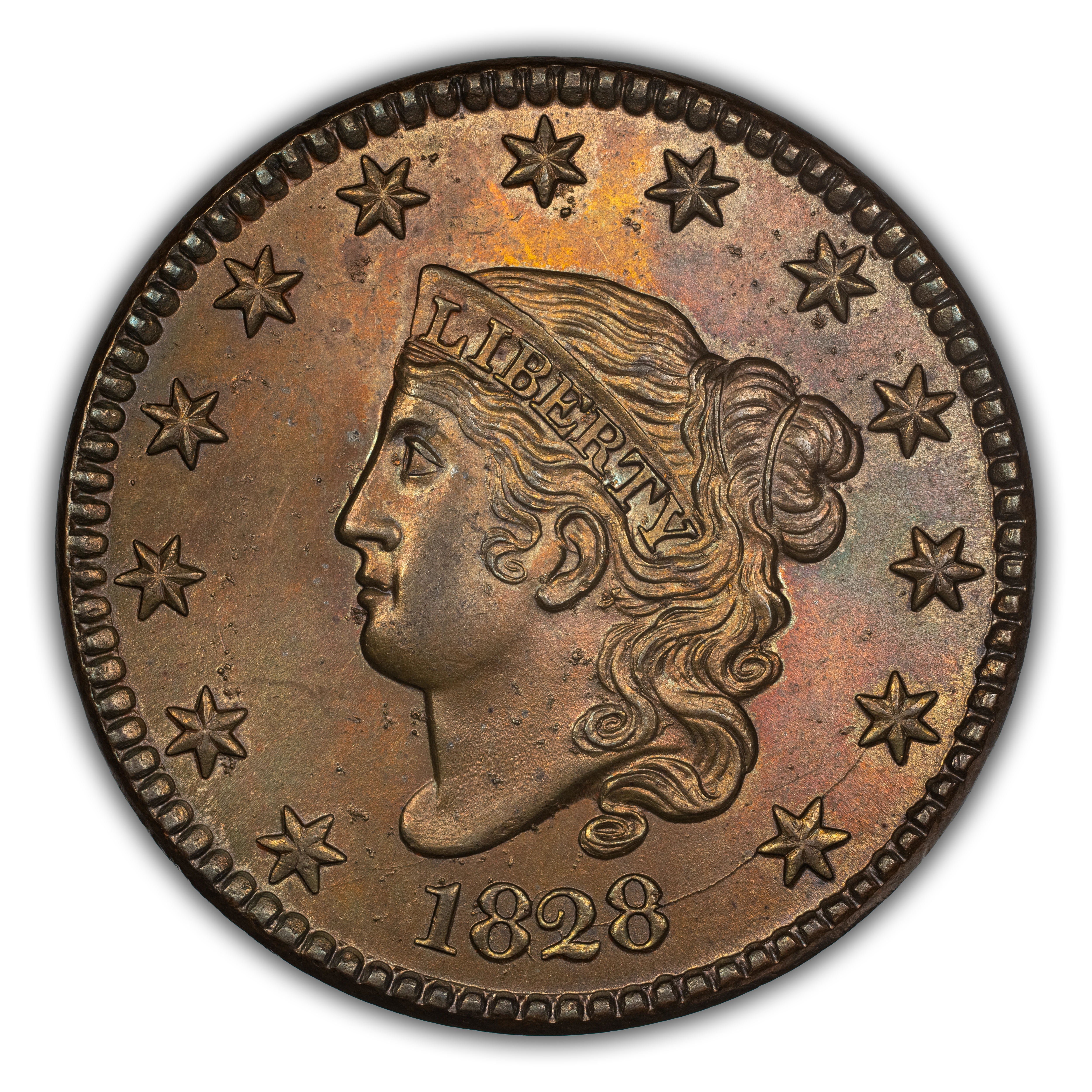 1828 1c Large Narrow Date MS RD
